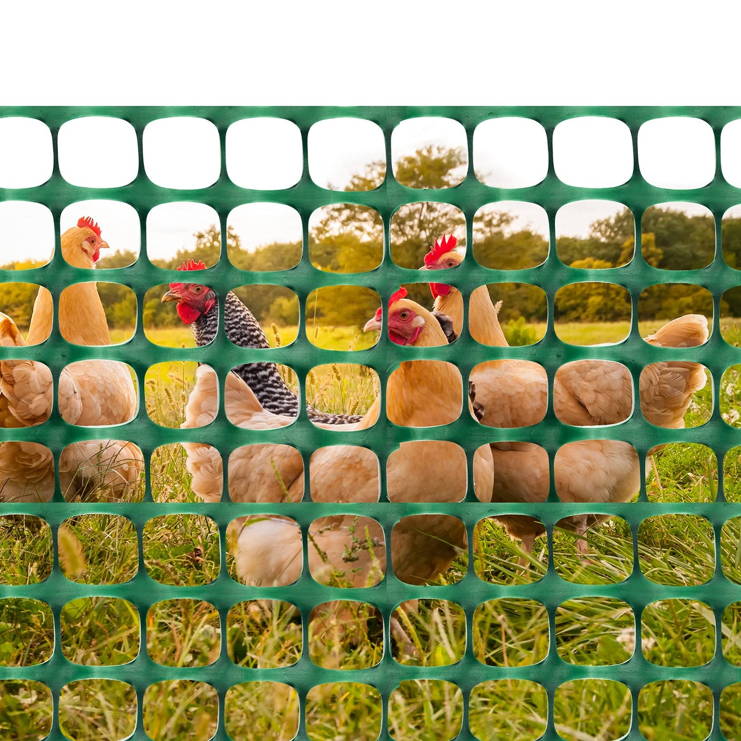 DOEWORKS Safety Fence, 4 x 100 FT Green Plastic Mesh Fence Roll Barrier Netting for Construction Fencing Animal Fencing Garden Fencing and Event Fencing