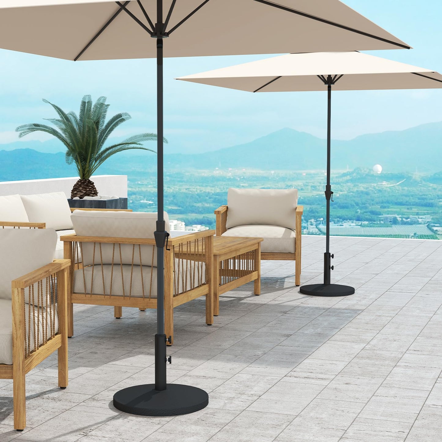 C-Hopetree 42 lb Patio Umbrella Base, Heavy Duty Stand for Outdoor Patio Market Table Umbrella, Black