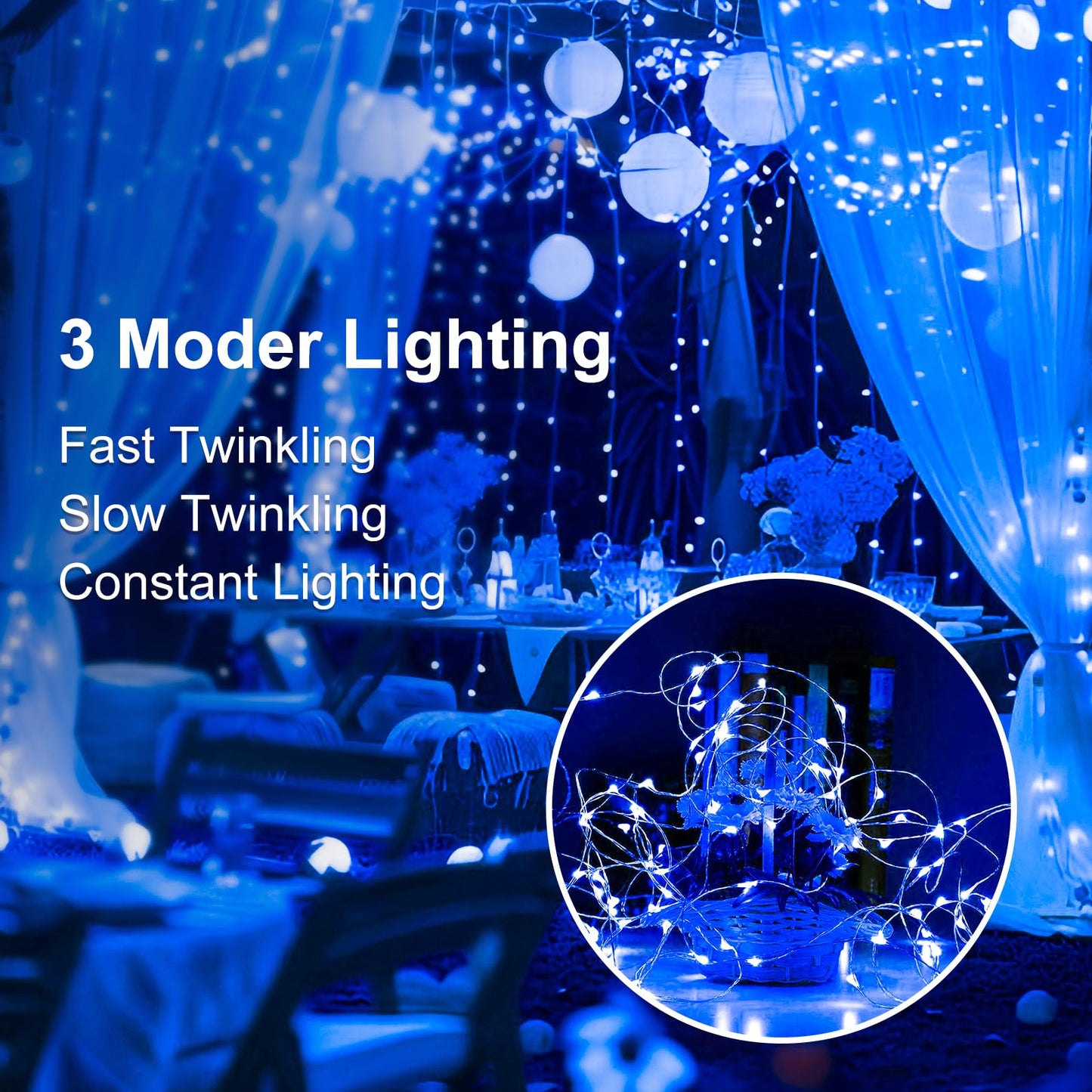 12Pack Fairy Lights Battery Operated, 7ft 20 LED 3 Modes Speed Twinkle Mini String Lights Waterproof Silver Wire Firefly Starry Lights for Mason Jars Wedding Party Christmas Decorations