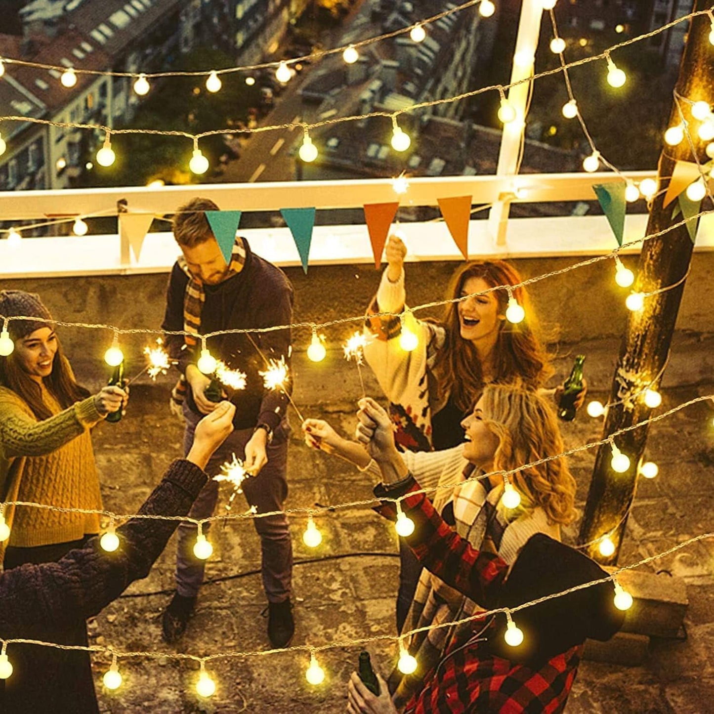 RaThun Globe String Lights Plug in 116 Ft. 200 LED 8 Modes with Remote,Waterproof Fairy String Lights for Indoor Outdoor Bedroom Party Wedding Garden Christmas Tree Decor,Warm White