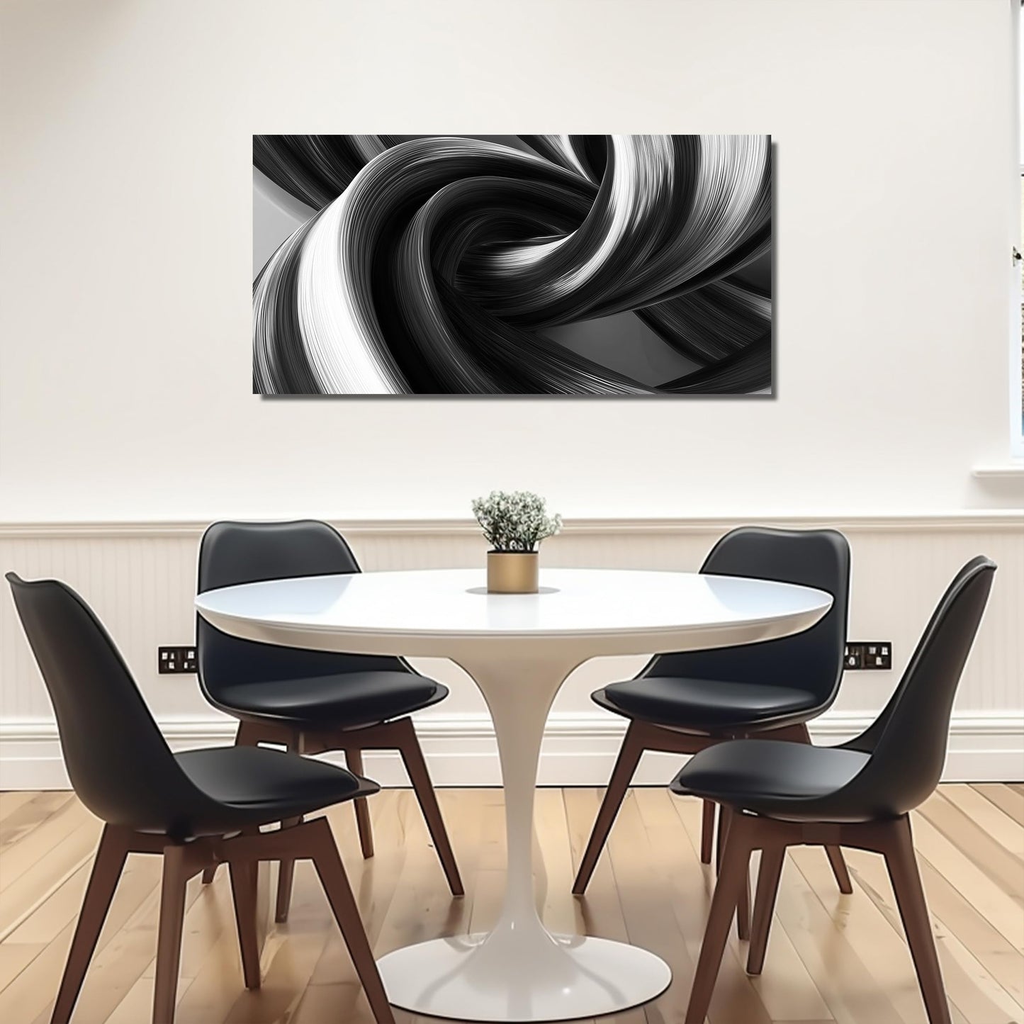 CIRABKY Abstract Canvas Wall Art for Living Room Black and White Wall Decor for Bedroom Minimalist Wall Art for Office 20 x 40 Inch
