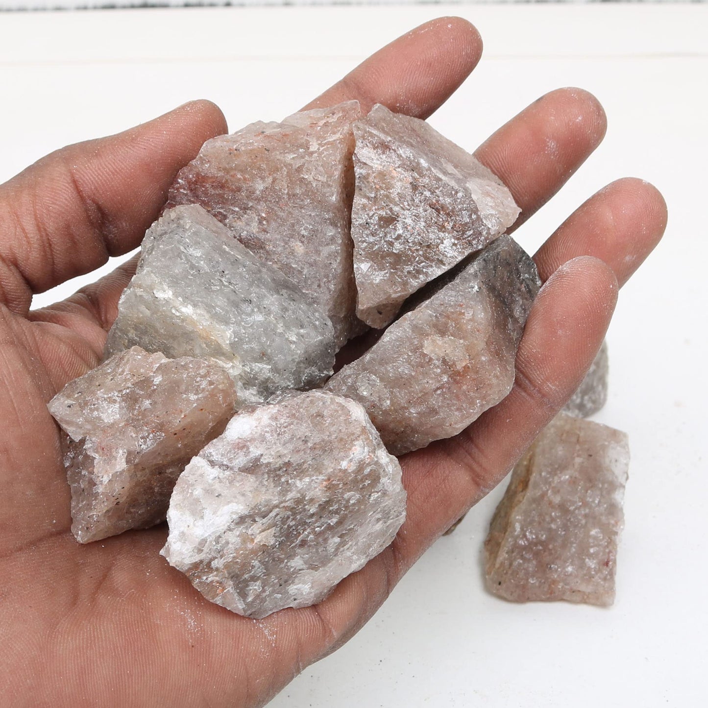 REAL-GEMS Natural Raw Healing Crystals Rough Stones for Tumbling, Cabbing, Polishing, Wire Wrapping, Wicca & Reiki Crystal Healing, Mix Gemstones,7 Chakra (Rutilated Quartz)