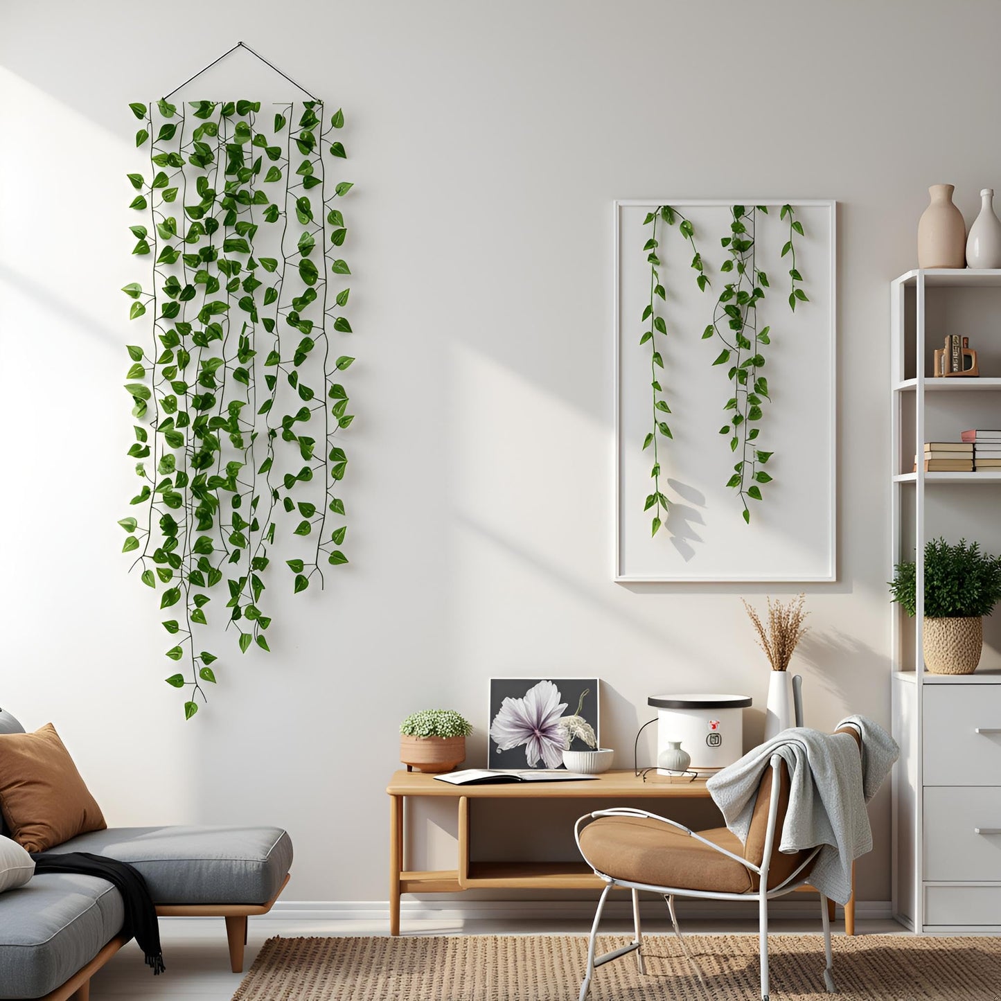 GreeneryVine 270 Feet 36 Pack Fake Greenery Hanging Garland, Artificial Ivy Leaf Plants, Vine Leaves, Flowers Foliage for Bedroom Garden Wall Decor