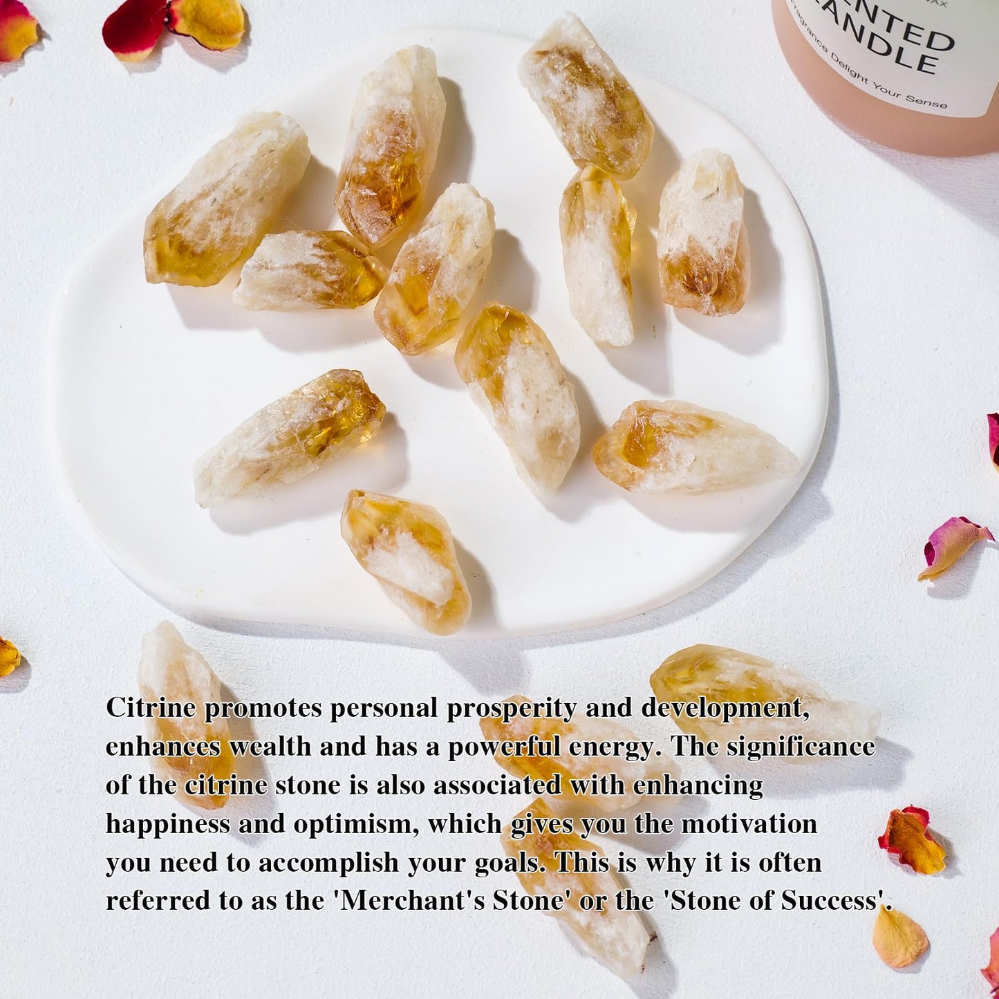 Apengshi 0.97 lb (440g) Natural Citrine Crystal Points Irregular Rough Crystal Stone Raw Crystal Gemstones Bulk Chakra Stones Meditation Reiki Collect Handmade DIY