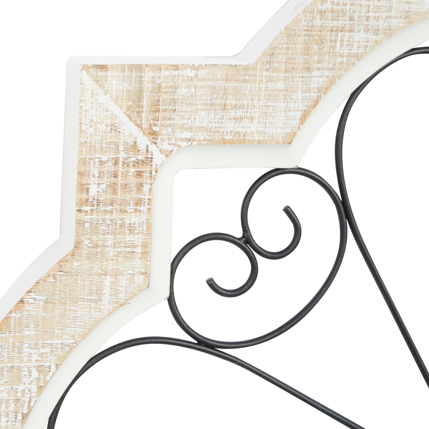 Deco 79 Wooden Scroll Home Wall Decor Wall Sculpture with Metal Scroll Work, Wall Art 22" x 1" x 22", White