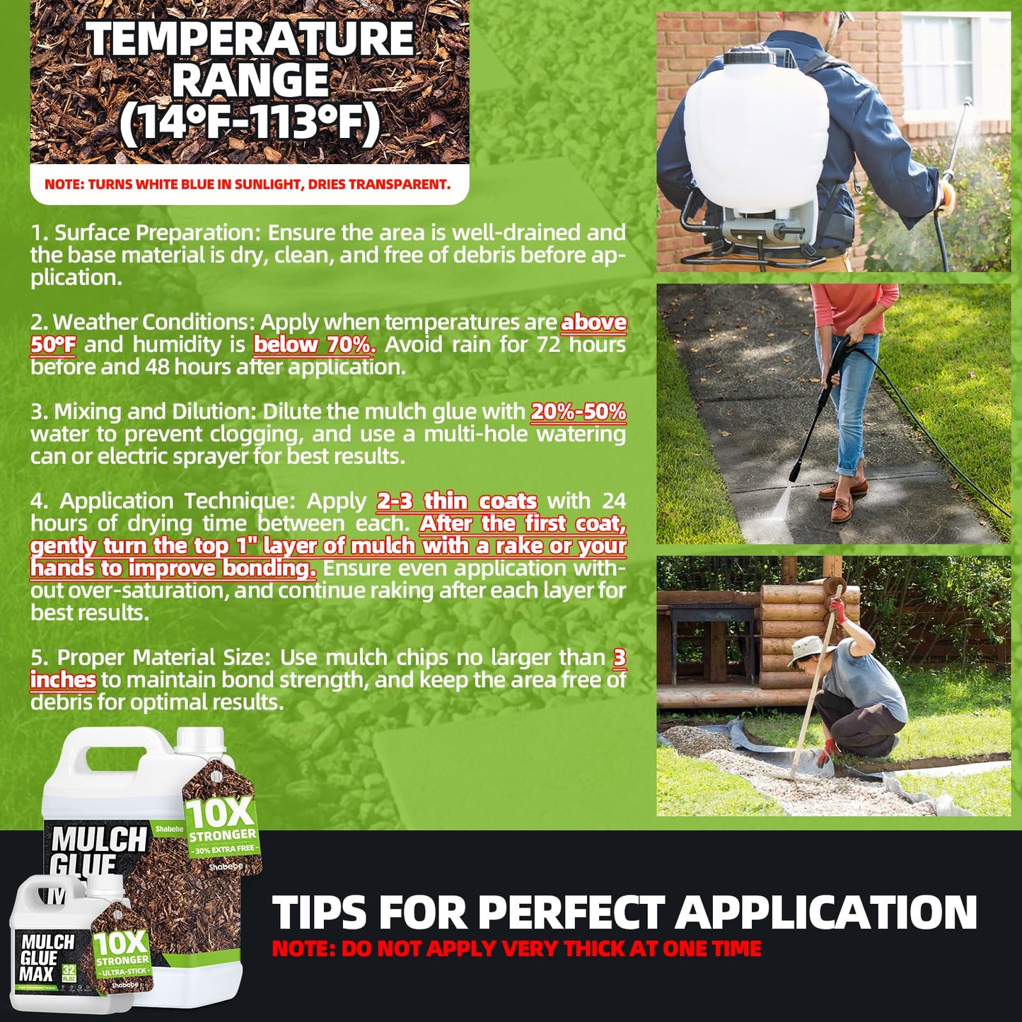Shabebe Rock & Mulch Bond 2 Gallon, Super Concentrated Gravel & Mulch Binder for Landscaping, Water-Permeable, Pet-Safe When Dry, Weather-Resistant Mulch Lock for Gardens & Pathways