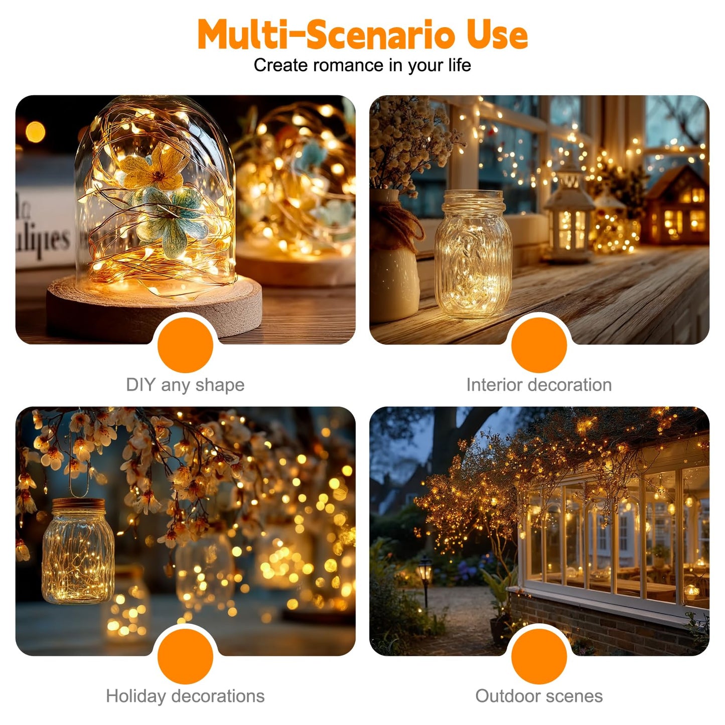 ZSJWL 6 Pack Rechargeable Fairy Lights with Remote & DIY Timer, 7Ft 20LED Mini Battery String Light, Twinkle Silver Copper Wire Lights for Wedding Party Bedroom Christmas Table Decoration(Warm White)