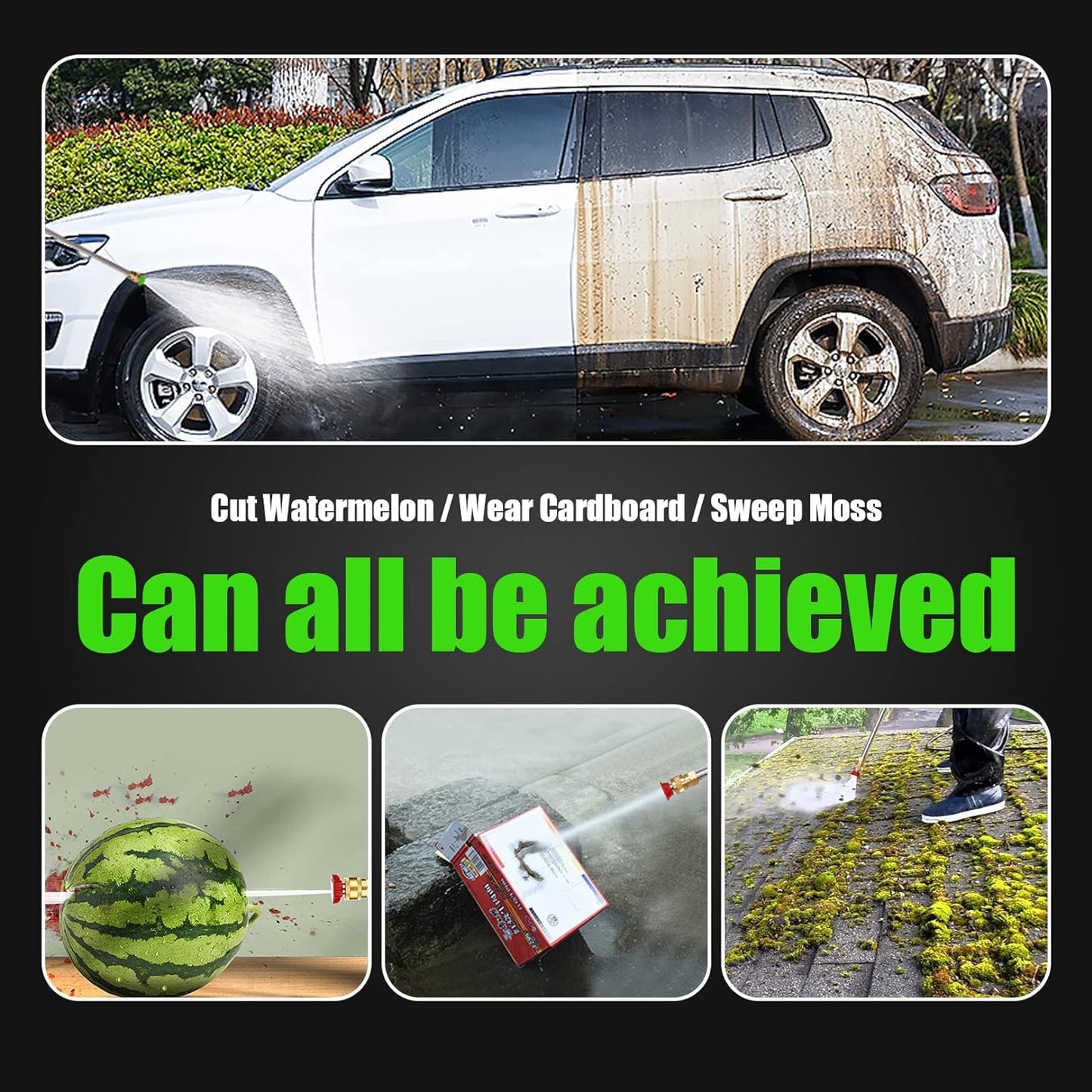 4800PSI Electric Pressure Washer- 3.8GPM High Power Washer with 33FT Hose Reel, 4 Spray Tips and Soap Bottle for Car Washing, Fence Cleaning, Patio Maintenance(Upgraded) (Green)