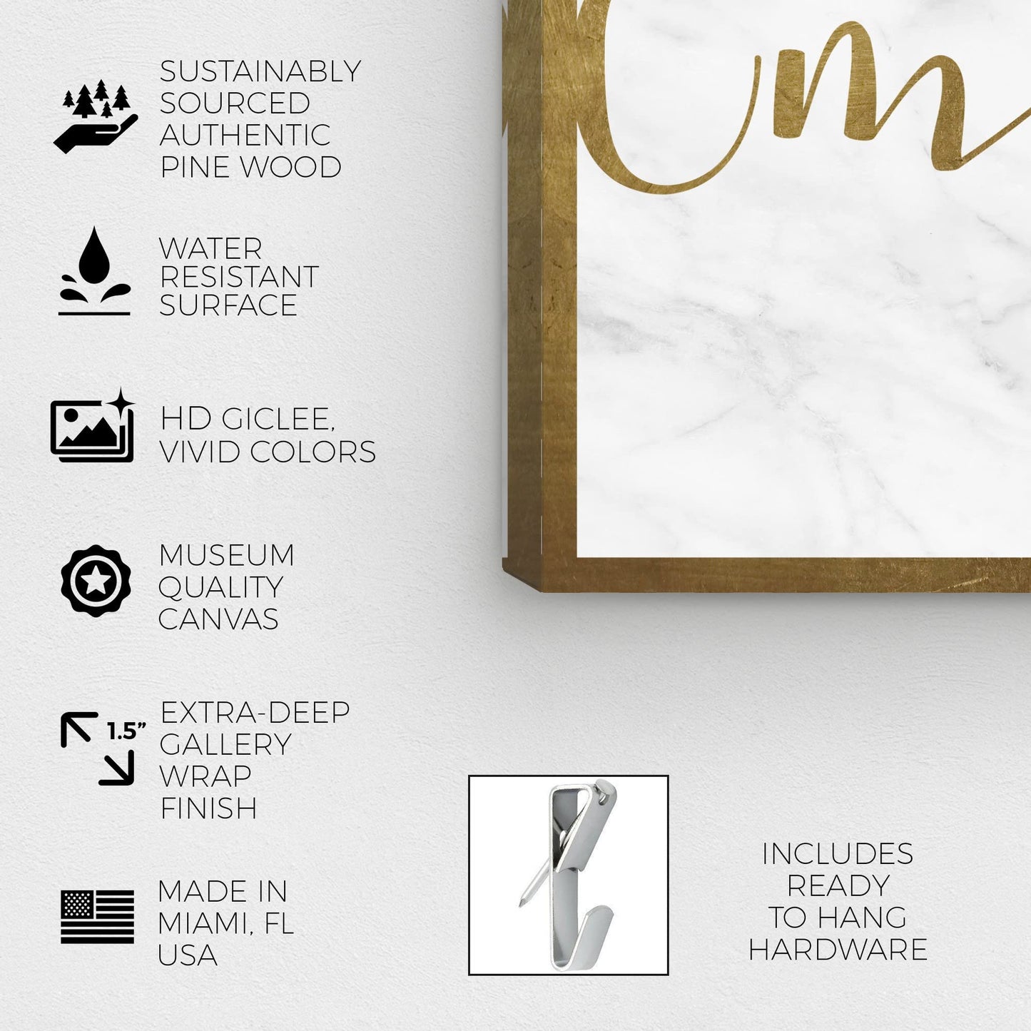 The Oliver Gal Artist Co. Typography and Quotes Wall Art Canvas Prints 'Building Her Empire' Empowered Women Quotes and Sayings