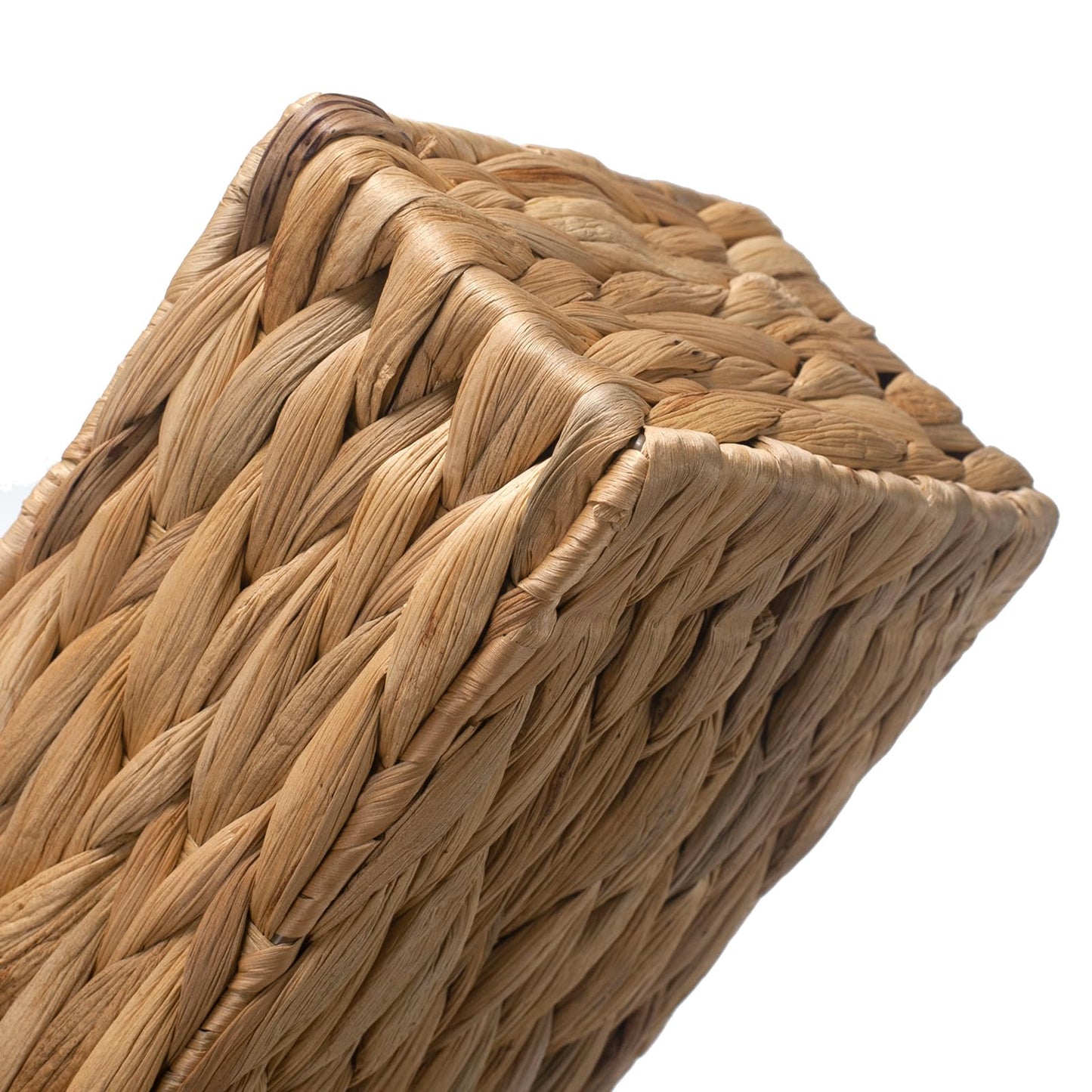 Wicker Bathroom Basket with 3 Compartments, Water Hyacinth Toilet Tank Basket, Woven Storage Box for Bathroom Organizer (14.6 x 4.7 x 3.1 inch)