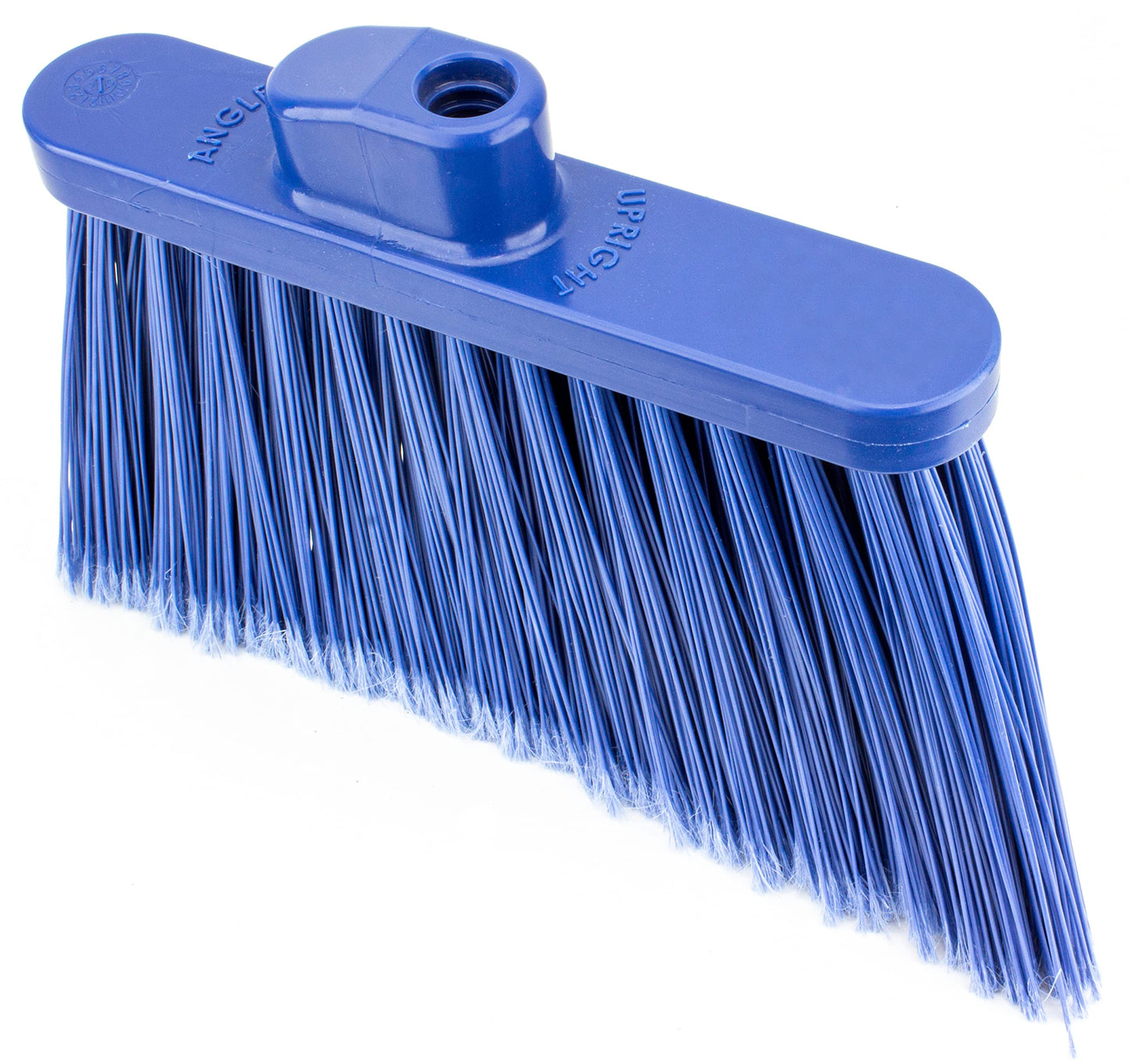 SPARTA Plastic Broom Head, Angled, Flagged for Small Debris Indoor, Outdoor, Home, Restaurant, Lobby, Office, 12 Inches, Blue