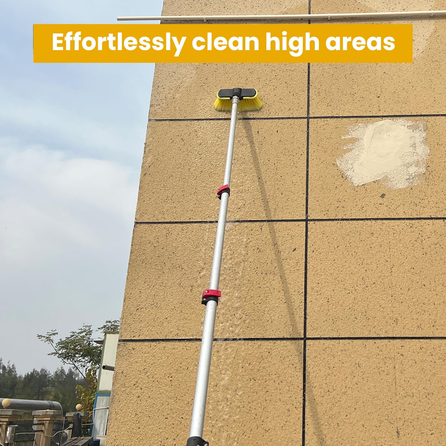 M MINGLE 20 FT Telescoping Pressure Washer Wand with Gutter Cleaner, Brush Head, 5 Nozzle Tips, and Hose Adapters for House Exterior, Window & Roof Cleaning