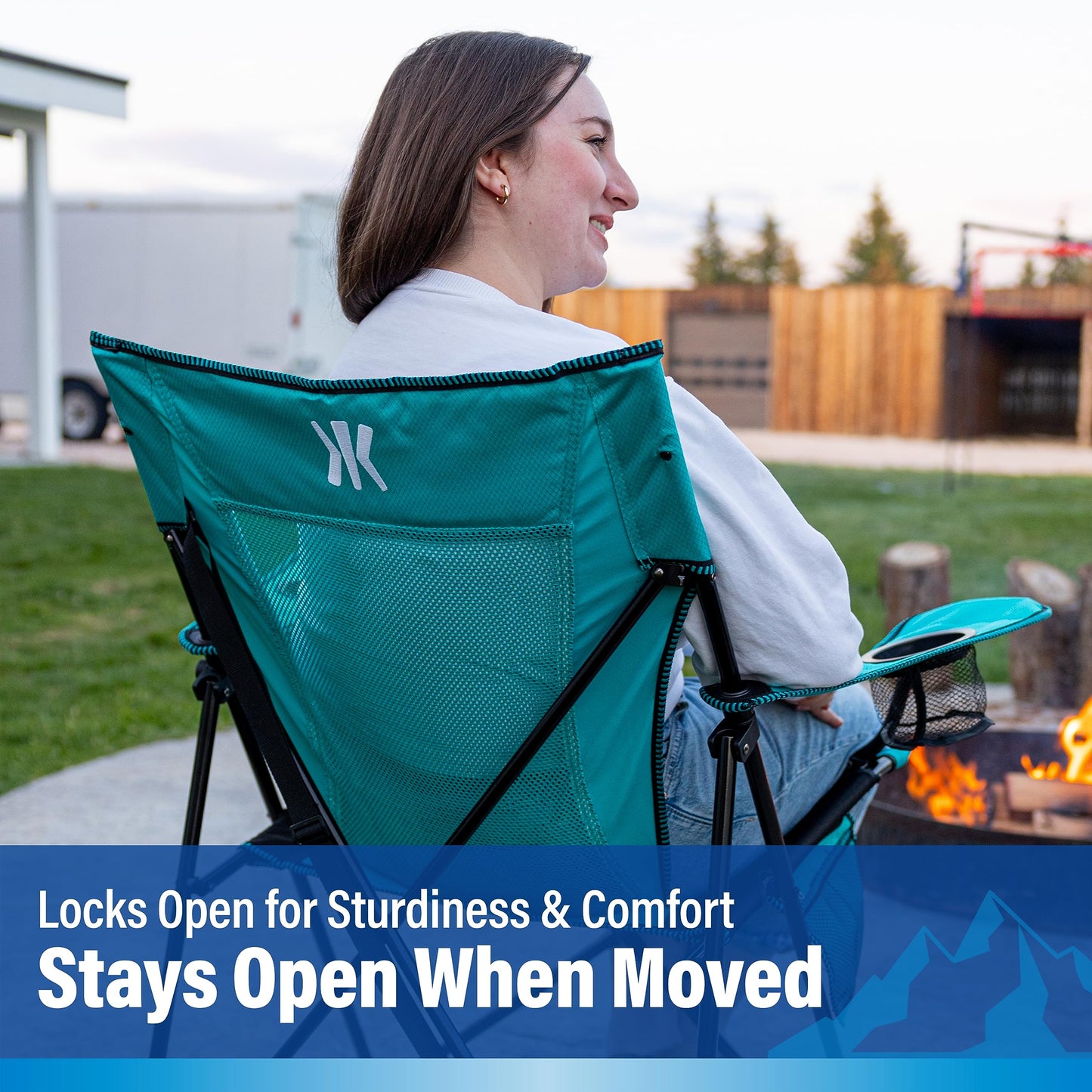 Kijaro Dual Lock Portable Camping Chairs - Enjoy the Outdoors with a Versatile Folding Chair, Sports, Outdoor & Lawn - Dual Lock Feature – Cayman Blue Iguana