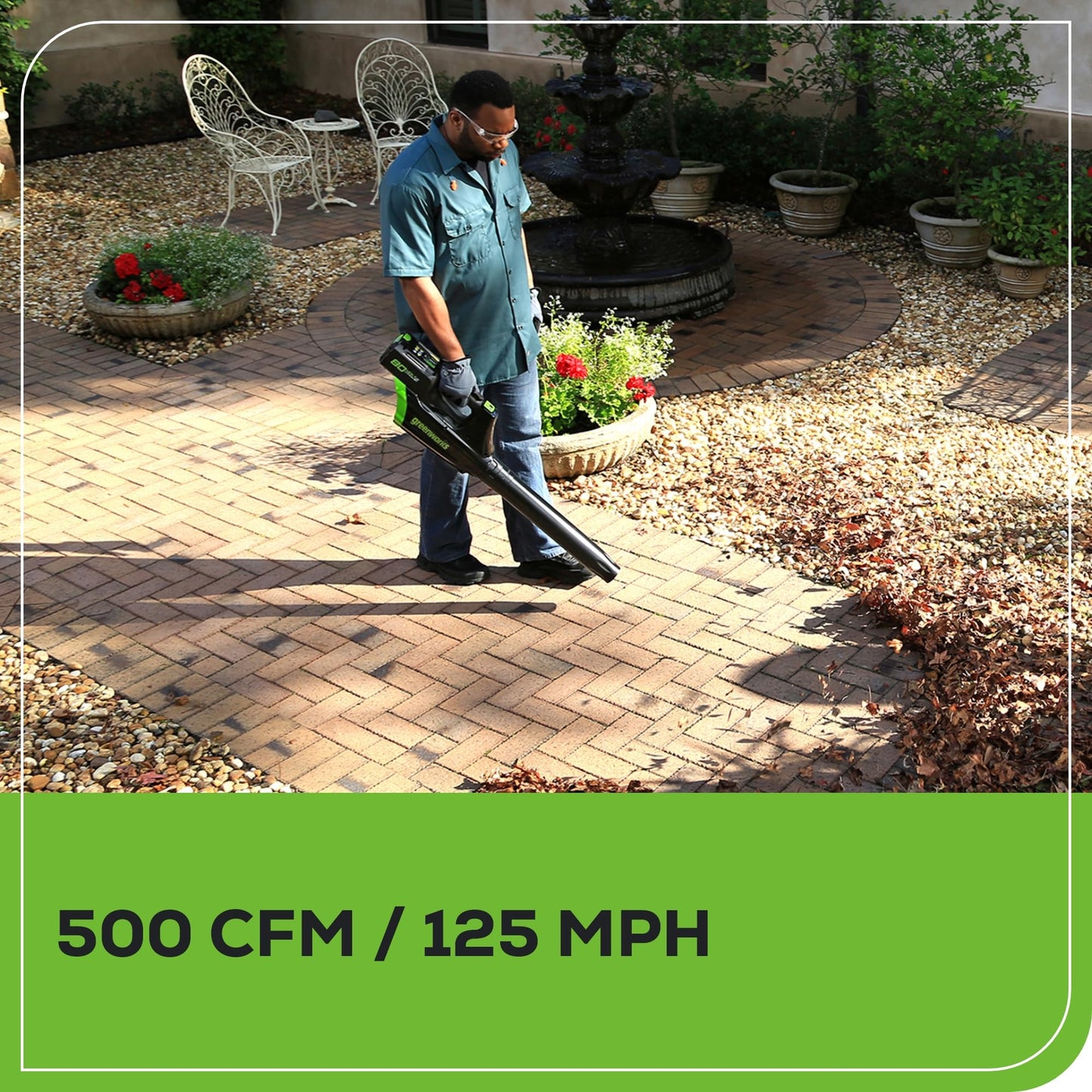 Greenworks 80V 21” Brushless (Push) Cordless Electric Lawn Mower + (500 CFM) Axial Leaf Blower (75+ Compatible Tools), (2) 2.0Ah Batteries and 30 Minute Rapid Charger