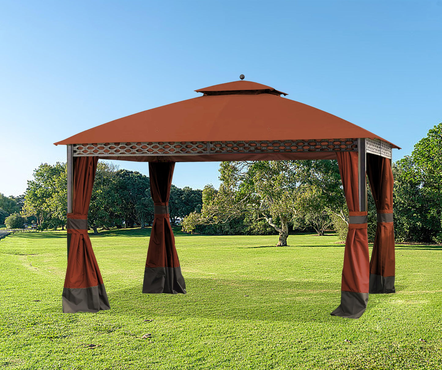 SCOCANOPY Replacement Top for 10X12Ft Oakmont Gazebo L-GZ1188PST-A,Pinehurst L-GZ1188PST,South Hampton Gazebo L-GZ659PST(Rust Red)