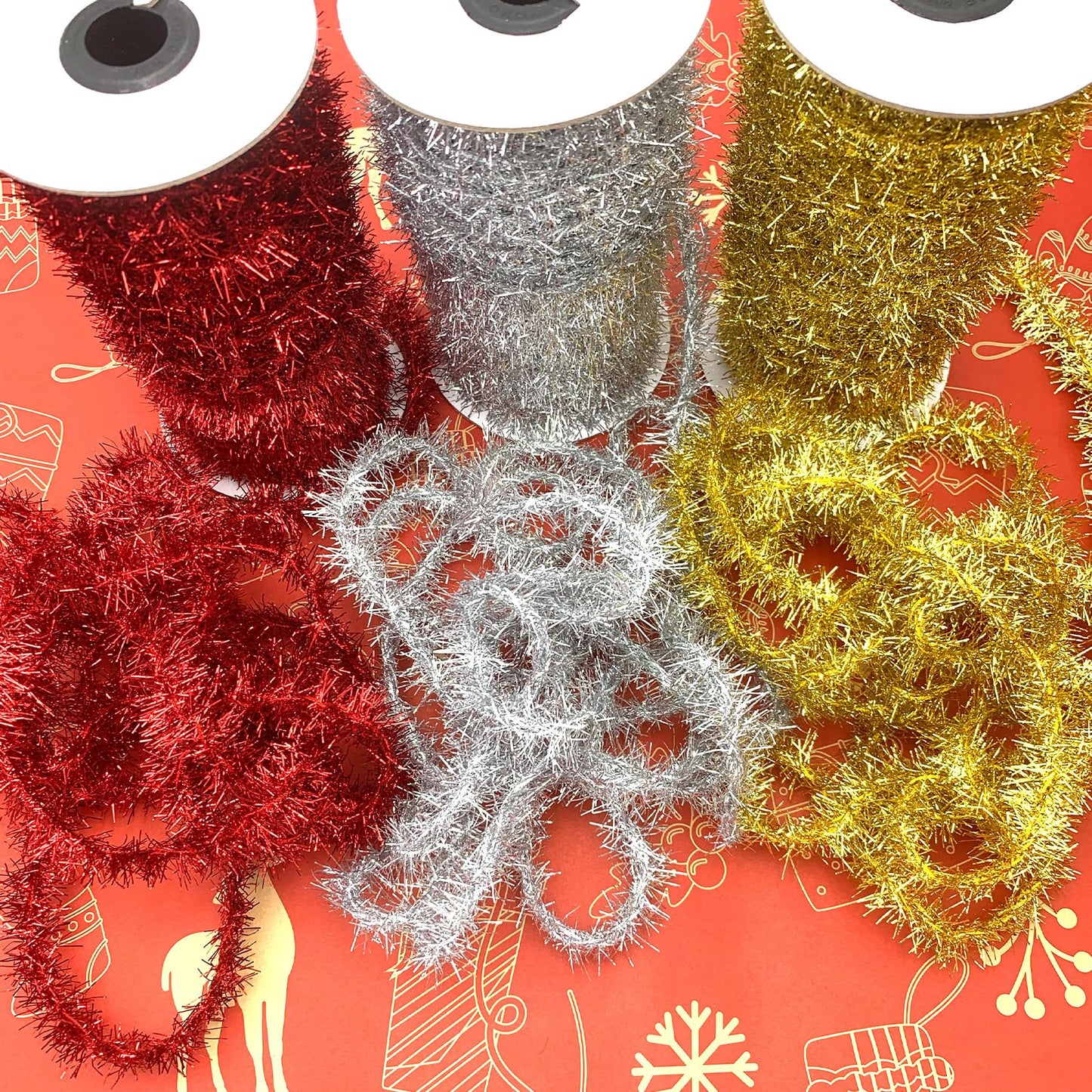 Bituinra 50 Yards Silver Metallic Tinsel Christmas Garland Tinsel Bibbon for Christmas Tree,Wedding Birthday Party Decorations Supplies (Silver)