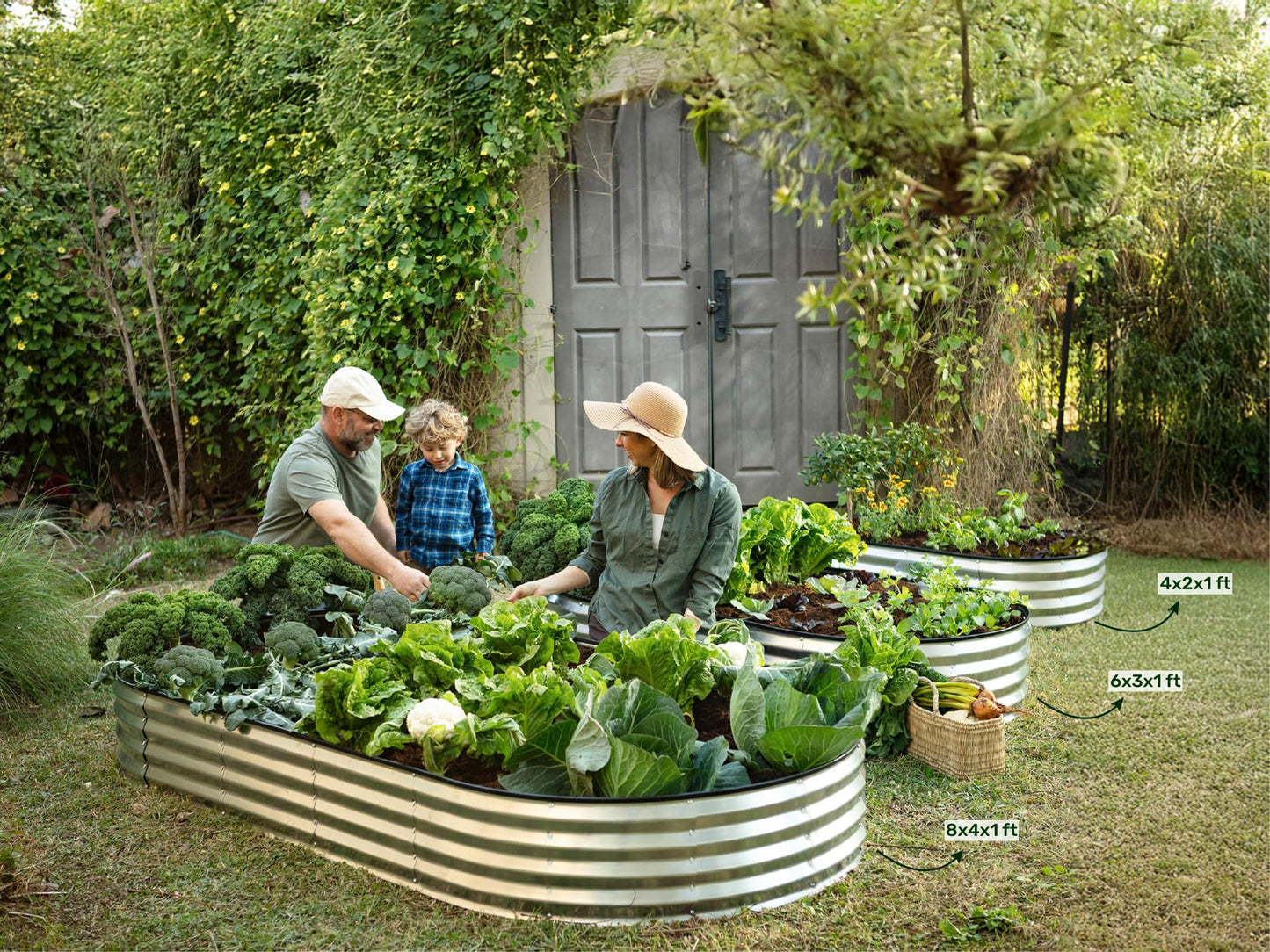 Plant & Plot Galvanized Raised Garden Beds Outdoor // 6×3×1 ft Planter Raised Beds for Gardening, Vegetables, Flowers // Large Metal Garden Box // Patented Tool-Free Design (Silver)