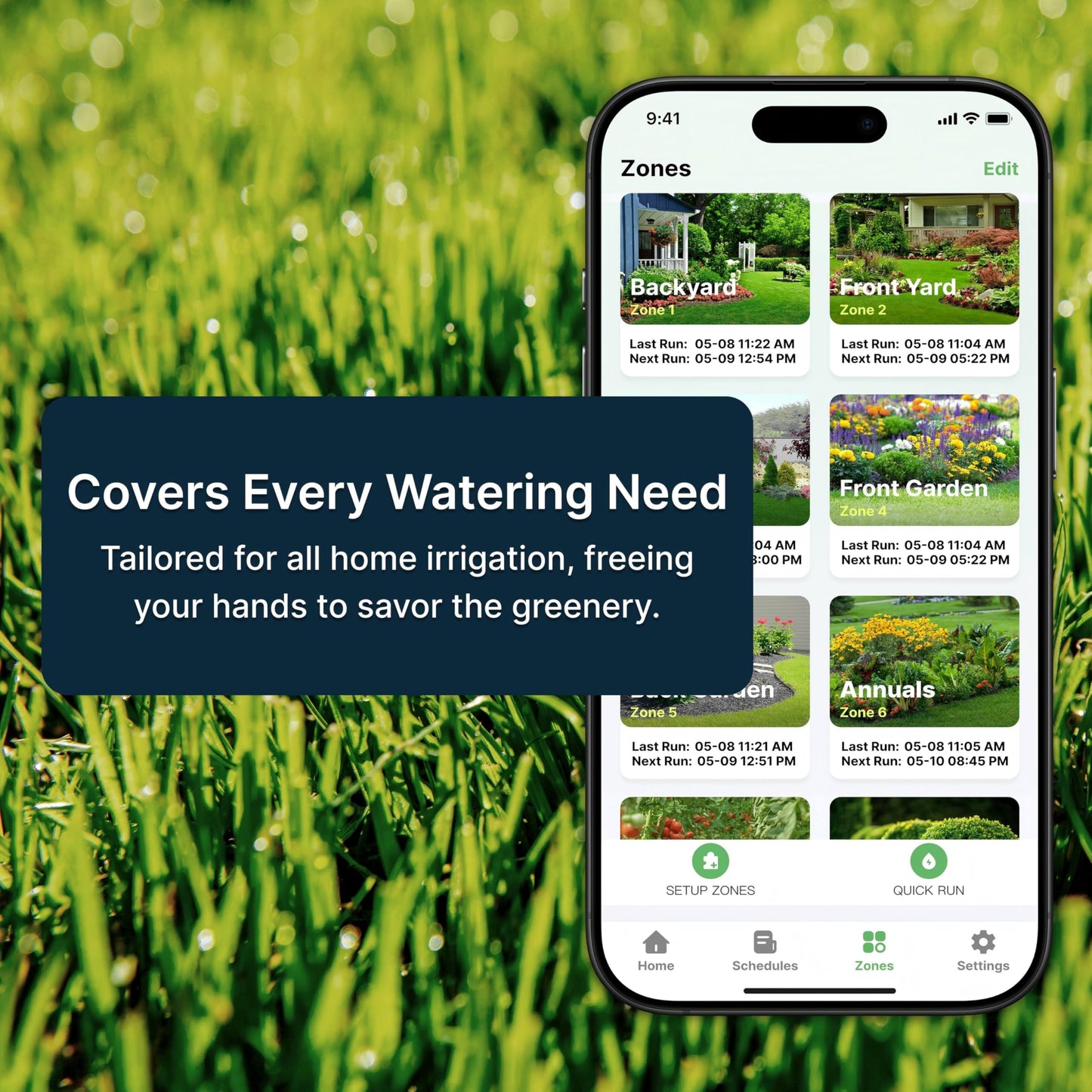 Indoor Smart Sprinkler Controller, Automatic Water Saving Irrigation Controller, 2.4GHz WiFi, Rain Freeze Wind Skip,Easy Install & App Remote Control (4-Zone)