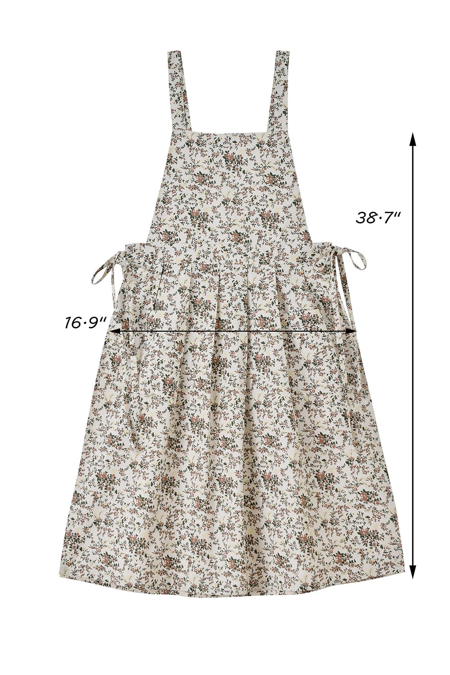 TXLFRO Pulreiush Floral Cotton Waterproof Adult Kitchen Apron Adjustable Cooking Baking Garden Chef Apron with Pocket