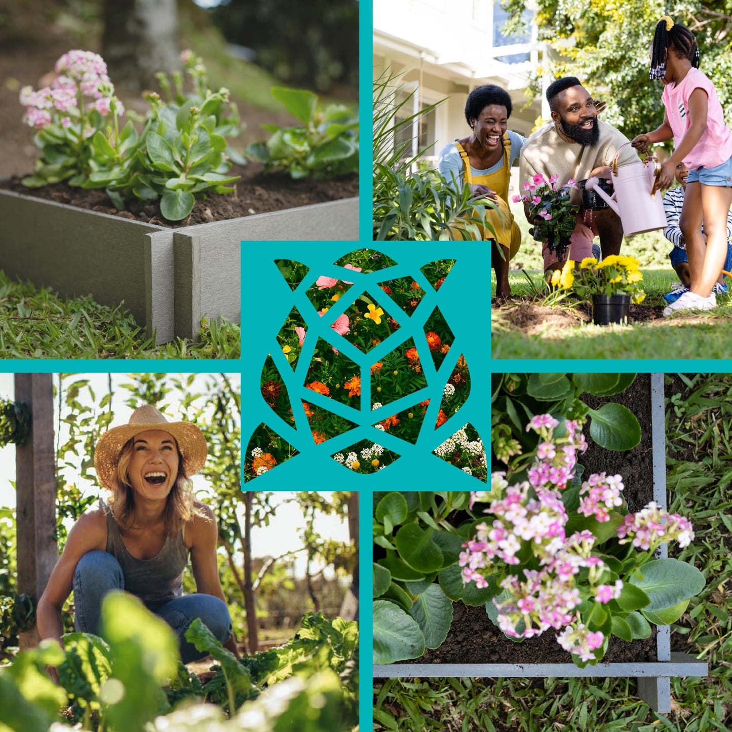 Vioscapes Raised Garden Bed Outdoors, Patio Ground Planter Box for Gardening Deep-Rooted Vegetables, Fruits, Flowers, Herbs, Traditional (Coffee Brown, 2ft x 2ft x 5 Inches)