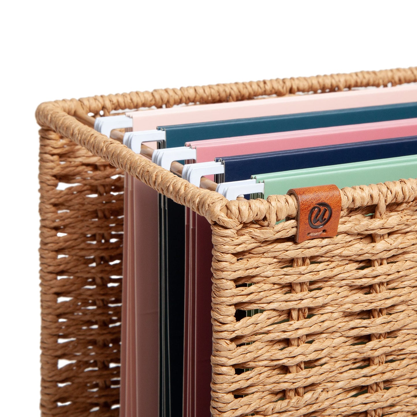 U Brands Woven Hanging File Basket, Office Organization Supplies, 1 Count