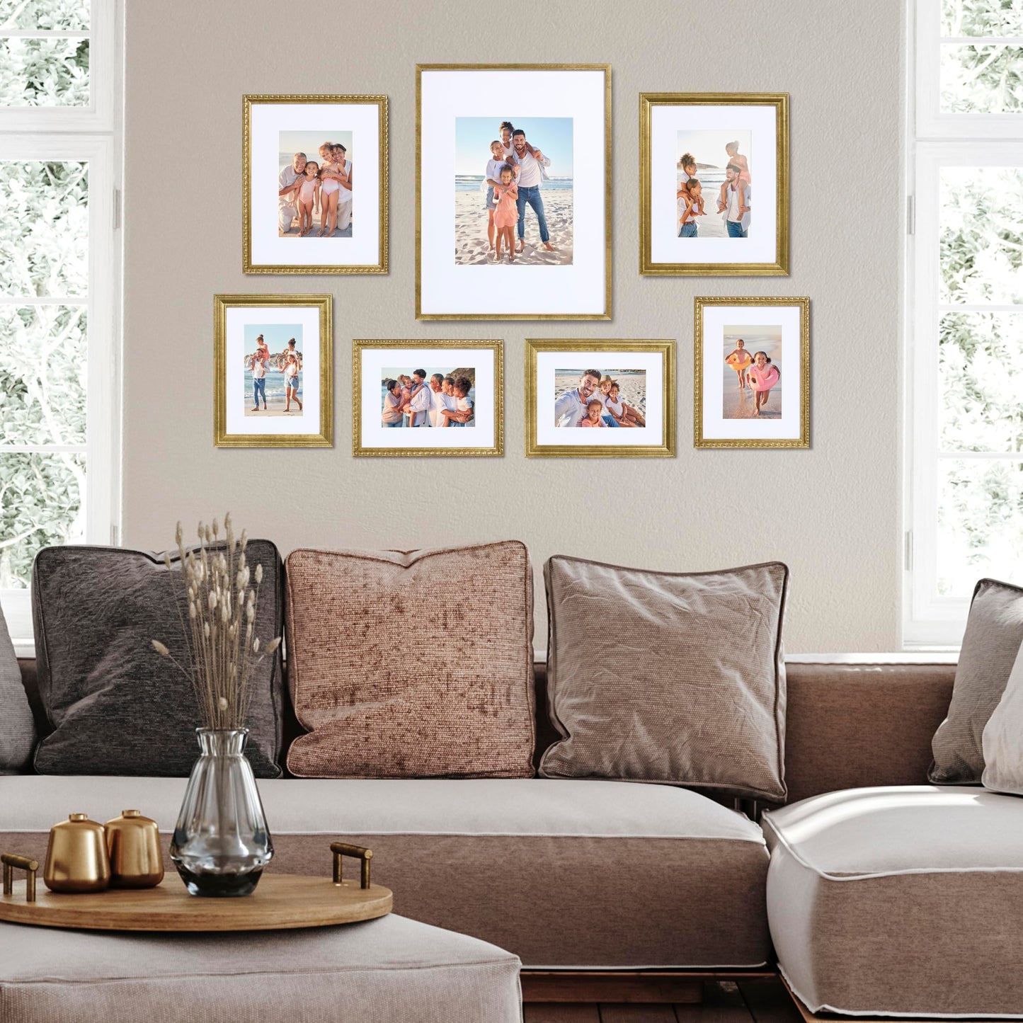 Camden Reed 7 Piece Gallery Wall Frame Set, (1) 12x16 Inch, (2) 8x10 Inch, and (4) 6x8 Inch, Bronze