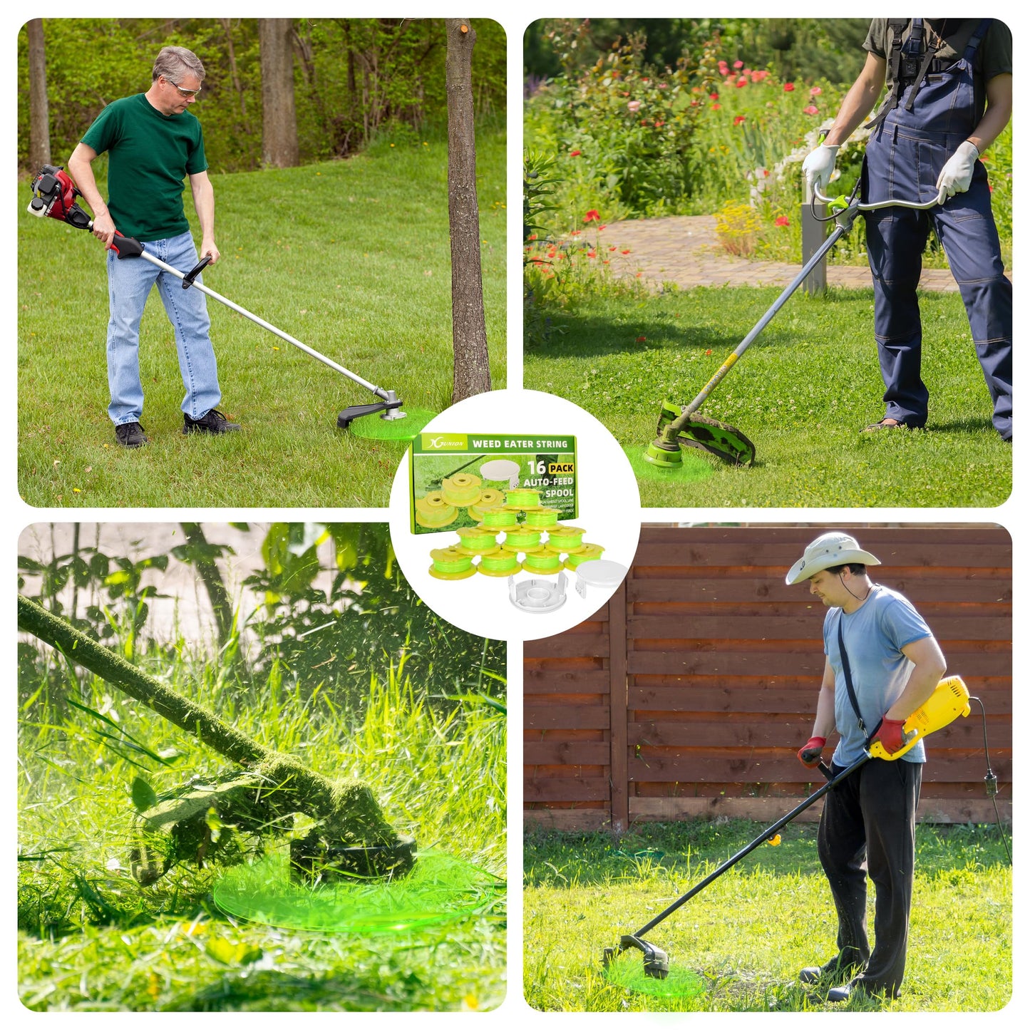 Xgunion Weed Wacker String Replacement for Ryobi One Plus+ AC80RL3 0.08'' String Trimmer Line Compatible with Ryobi Weed Wacker 18V,24V,40V Trimmers (Green)