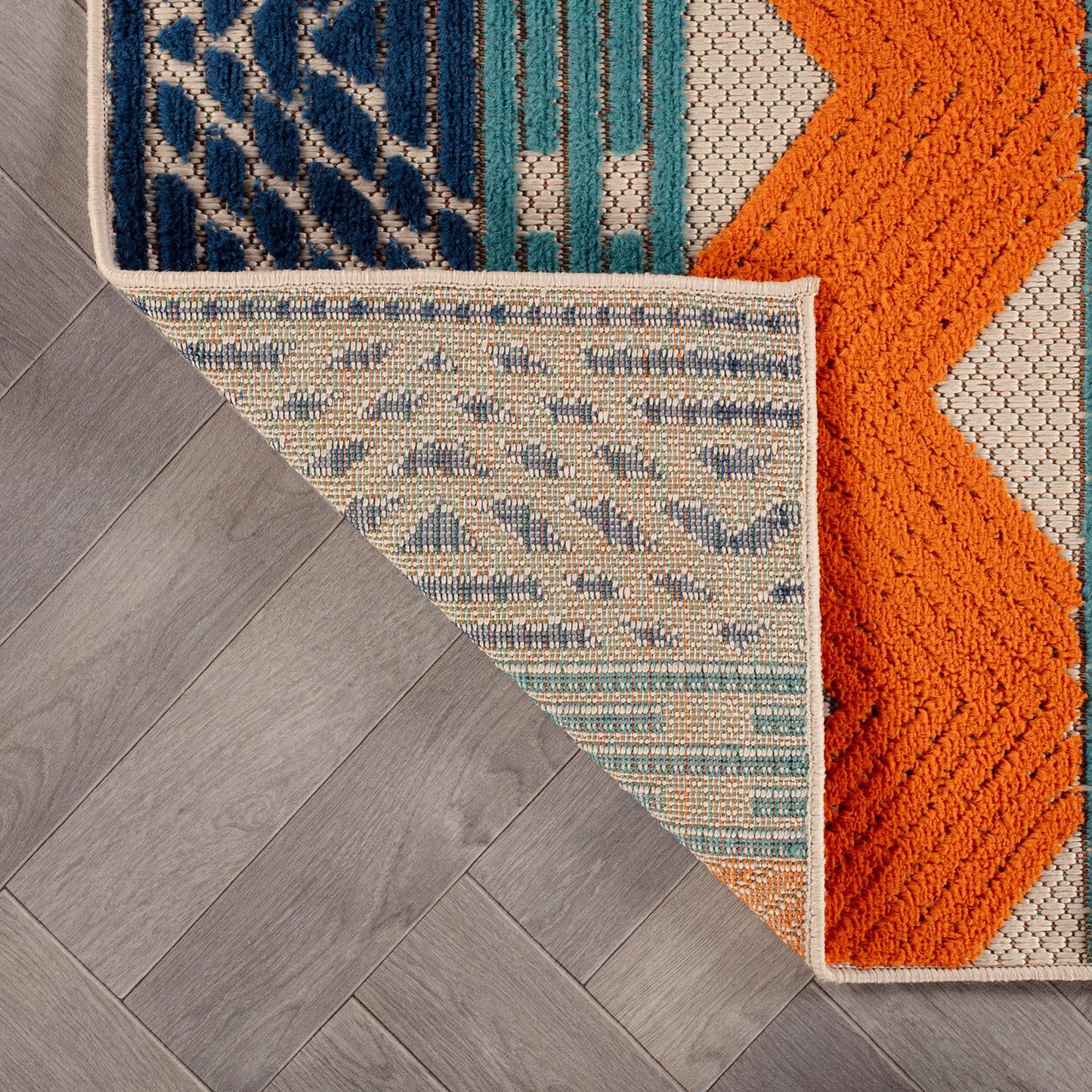 Rugshop Multi Marbella Boho Indoor/Outdoor Square Area Rug, Machine Washable for Patio, Dining Nook and Balcony 6'6" x 6'6" Square