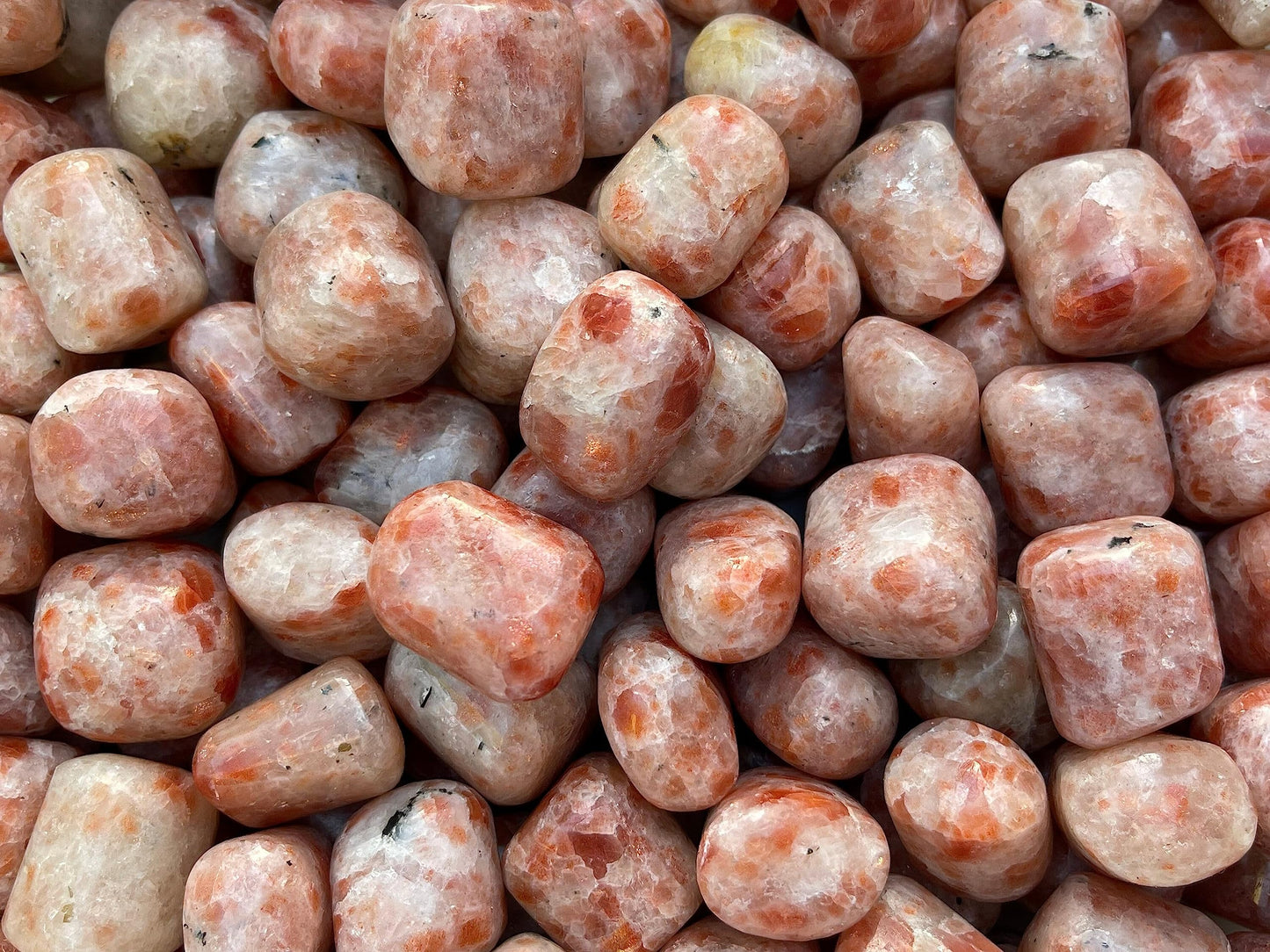 GAF TREASURES 5 Pcs Sunstone Tumbled Stones, Polished Sunstone Gemstone, Sunstone Healing Crystals (Sunstone)