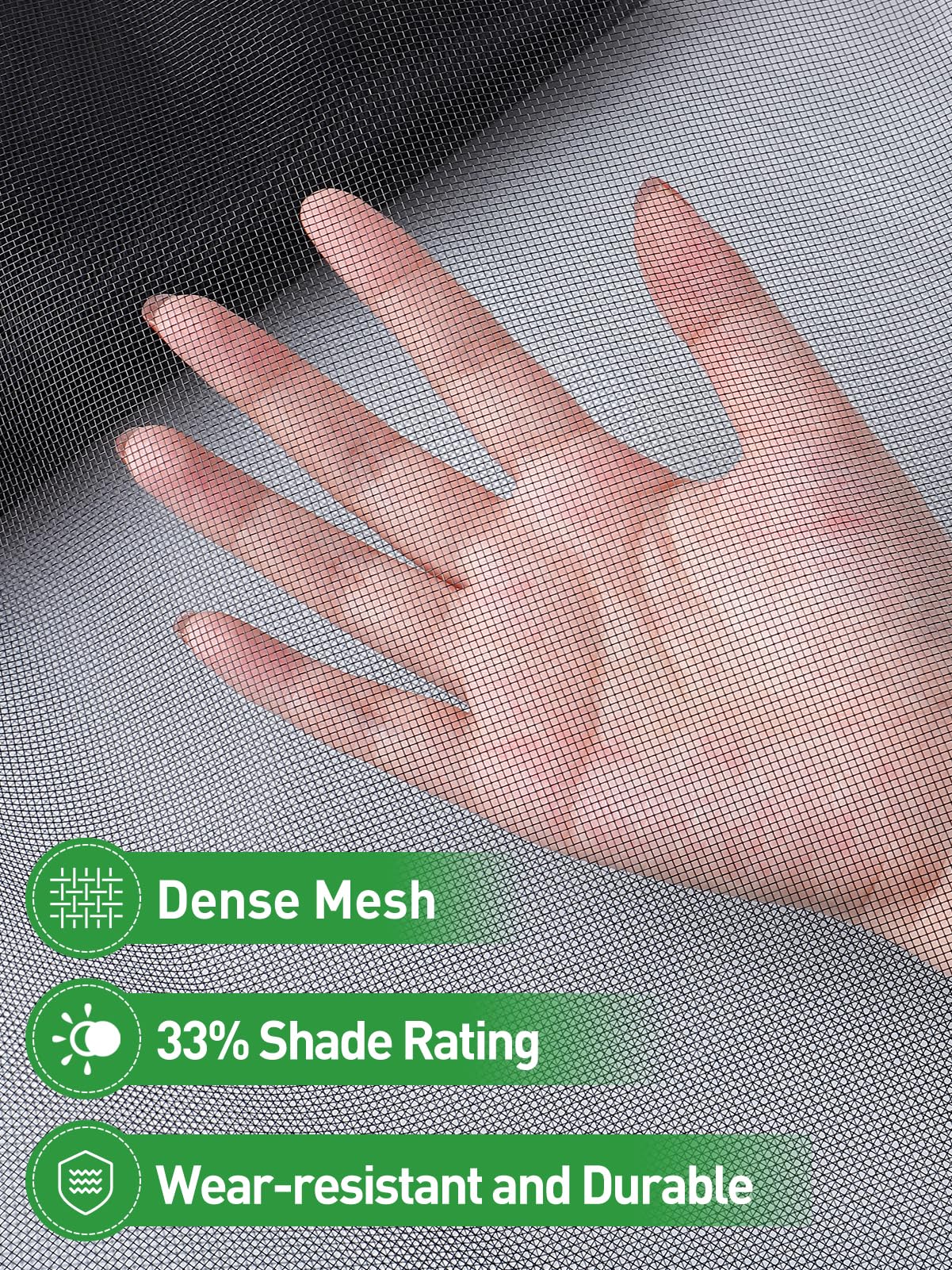 Stronger Garden Mesh Netting - 10 x 20 ft PP Nanocomposite Bird Net Barrier, Mosquito Netting Screen for Outdoor Plants Vegetables Patios Balconies Terraces, Shading Rate 33% (Black)