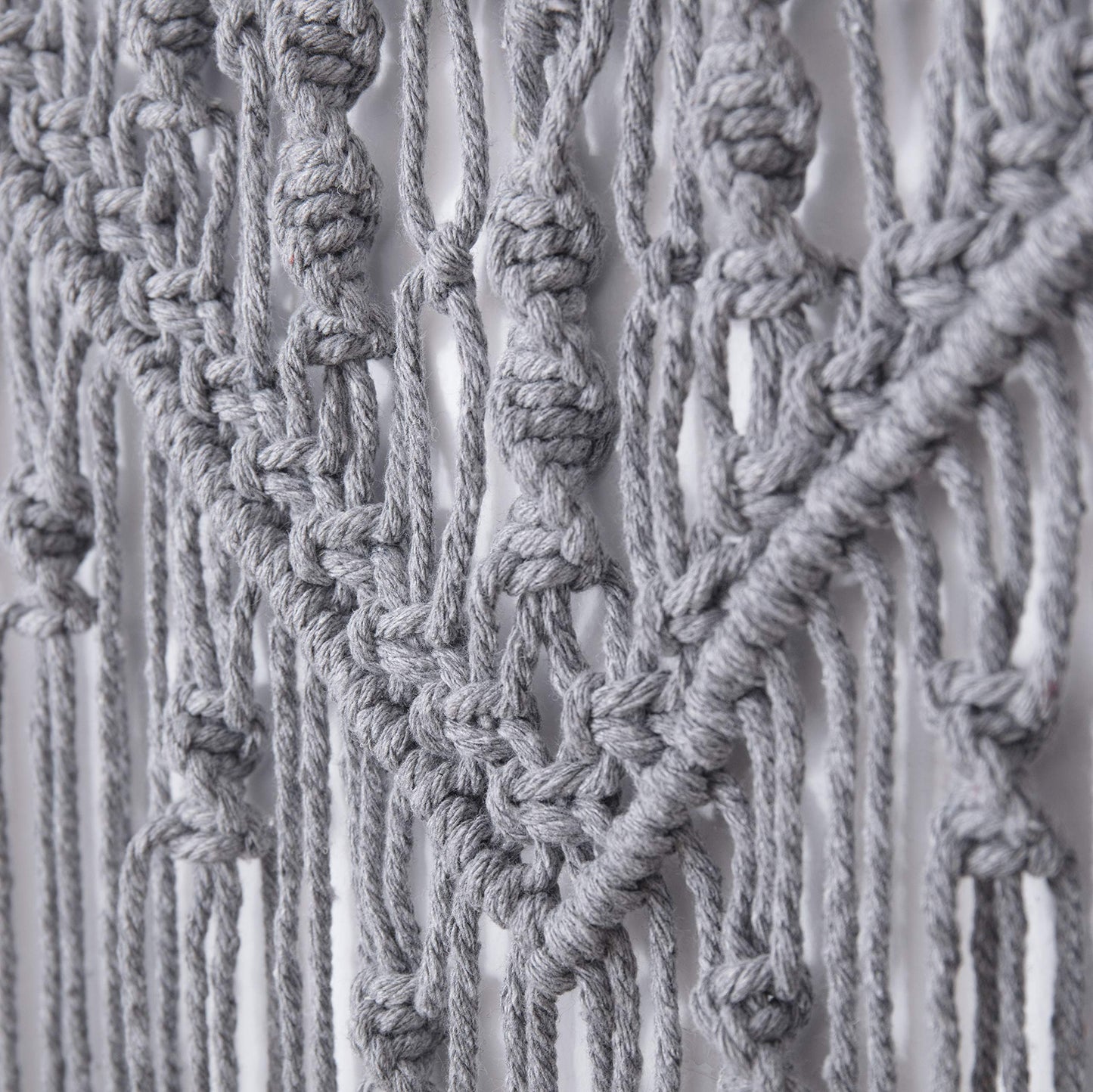 laddawan Macrame Wall Hanging Cotton Rope Wall Art Woven Tapestry Boho Chic Wall Decoration (Light Grey)