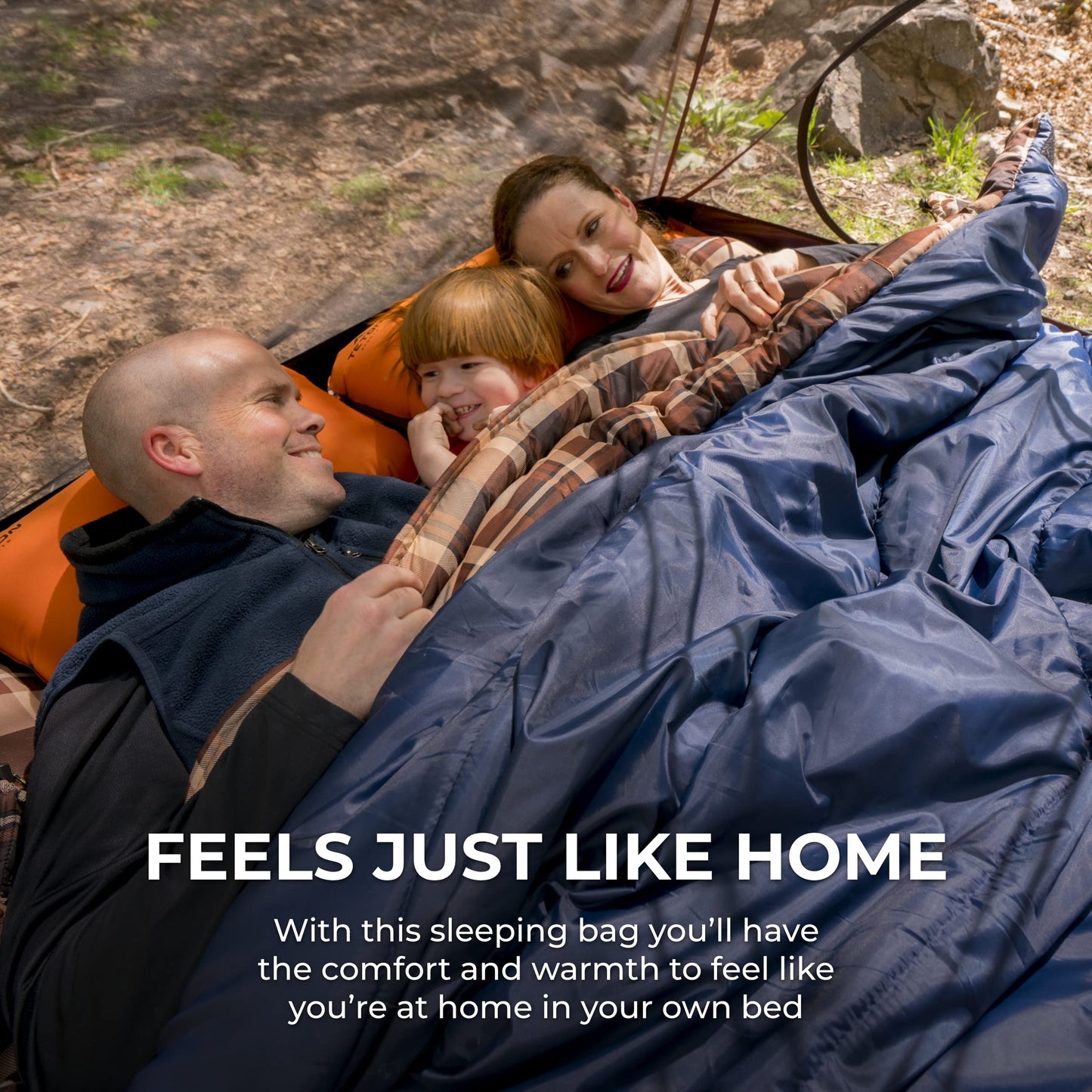 Teton Mammoth, 20 Degree Double Sleeping Bag, A Warm Bag The Whole Family can Enjoy. Great for Camping, Hunting and Base Camp. Compression Sack Included