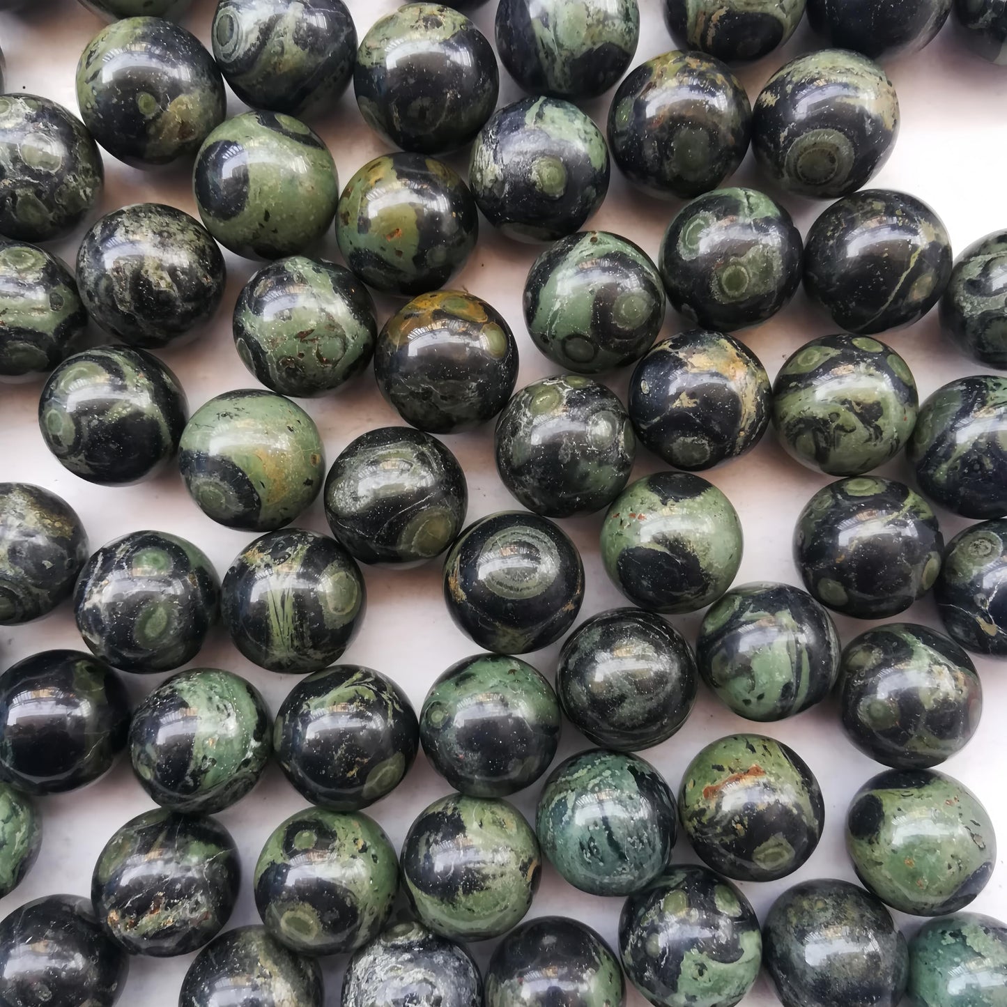 Sunshcat Natural Kambaba Jasper 0.78 Inchs Crystals and Healing Stone Ball Set,Home Desktop Feng Shui Array Decoration(7 Pieces) 