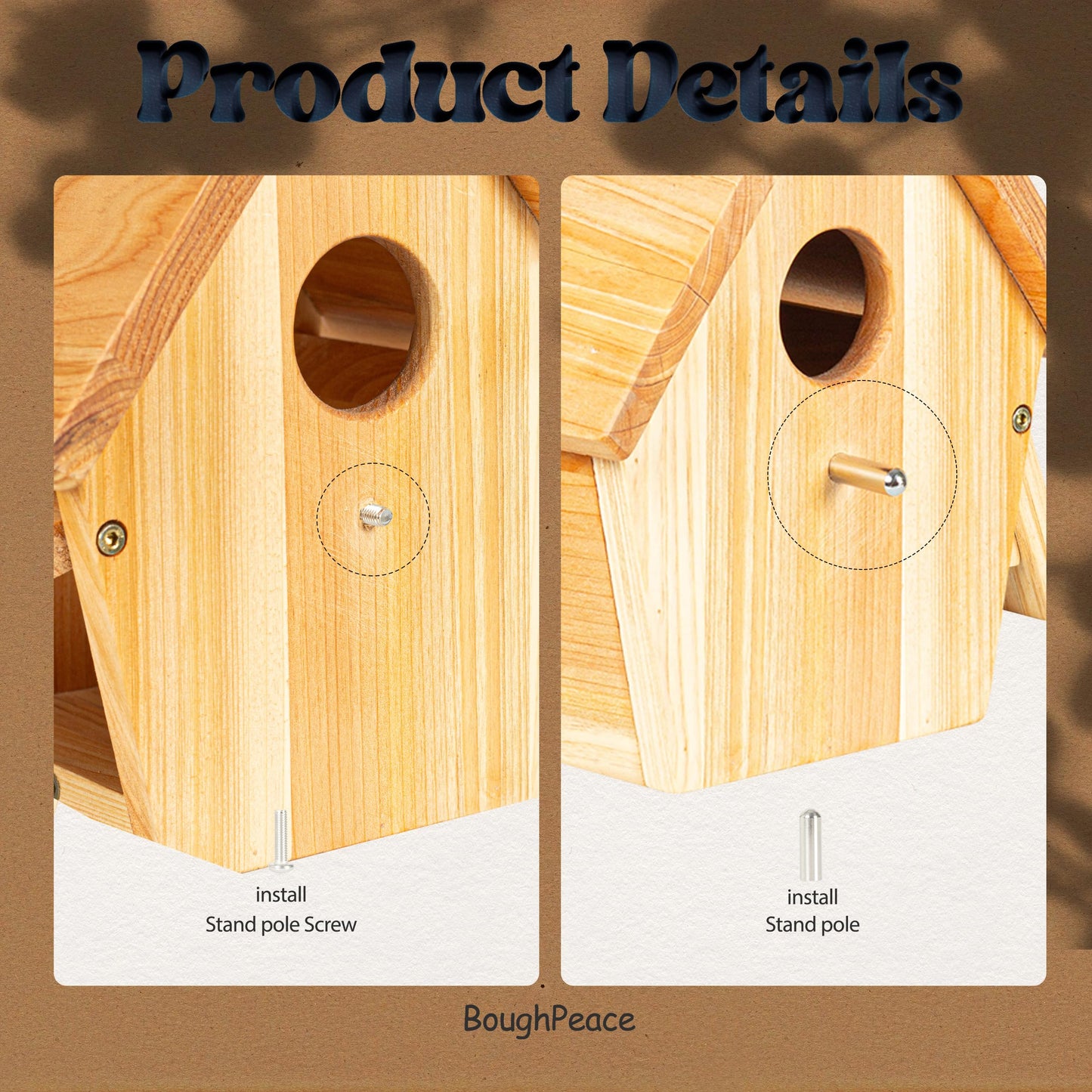 Wooden Bird Houses for Outside Hanging Birdhouses Nest Bluebird House for Cardinals Finch Wren Swallow for Garden Viewing 2
