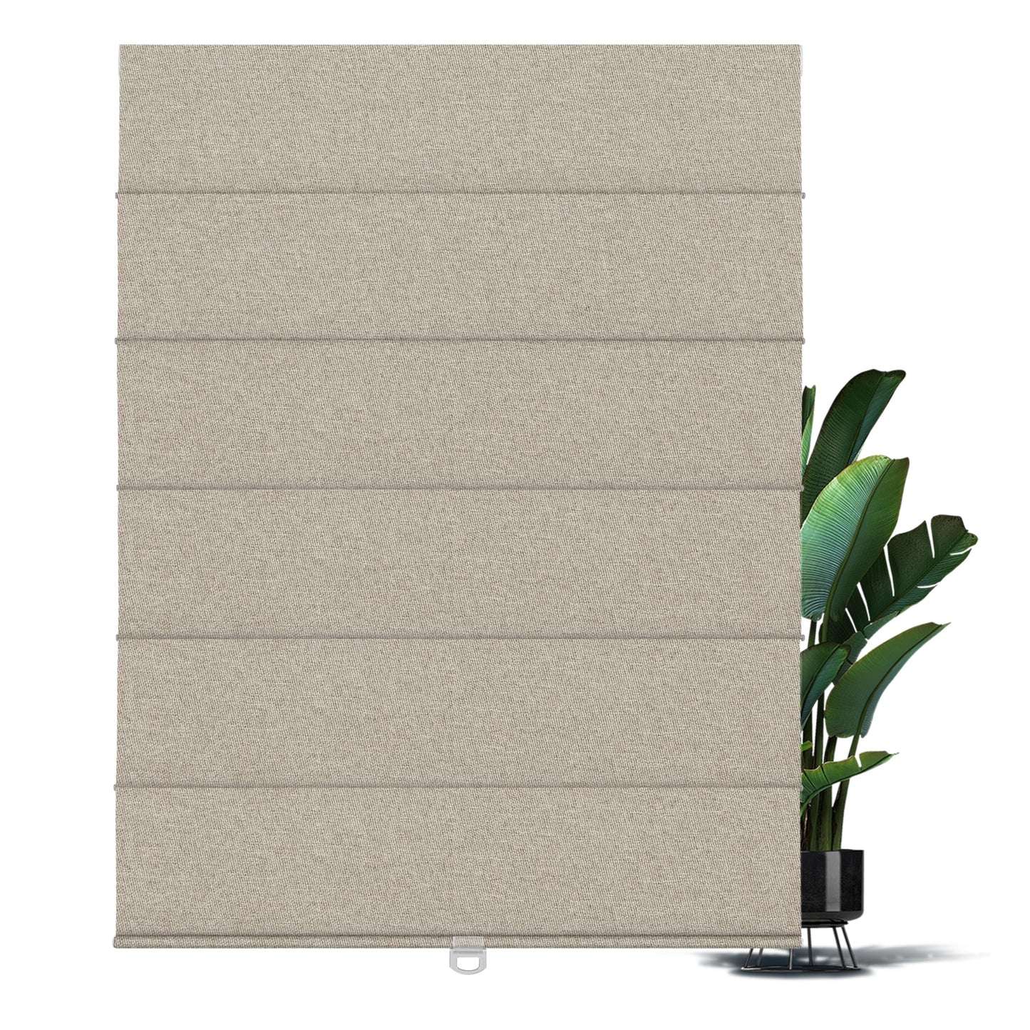 BERISSA Blackout Roman Shades for Windows Cordless,Pull Down Linen Fabric Roman Blinds,Privacy Window Shades for Door Windows,Bedroom,Office,Easy to Install,Light Brown,Custom Size