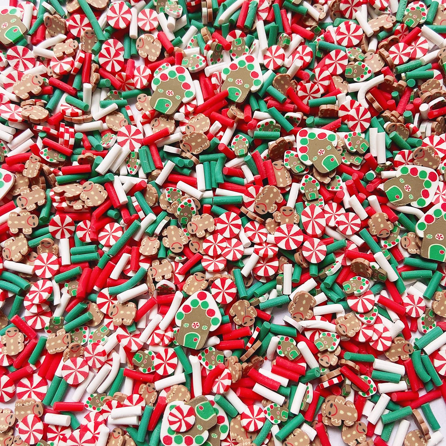 EHOPE Christmas Slices Fake Sprinkles Resin Sprinkles Fake Candy Sprinkles Clay Sprinkles Polymer Sprinkles Polymer Clay Slices for Nail Art DIY Crafts Cake Phone(Christmas House+Snowman-40G)