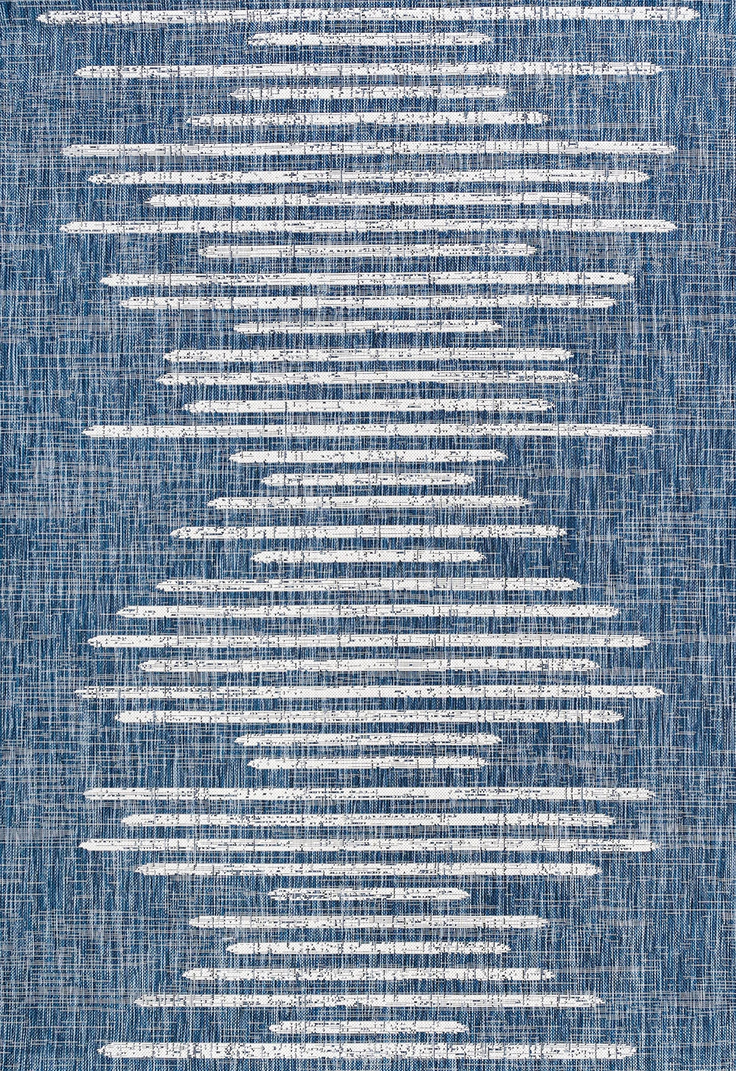 JONATHAN Y Stripe Geometric Indoor Outdoor Area Rug 4X6 Blue/Ivory, Zolak Berber for Backyard, Patio, Porch, Easy-Cleaning, High Traffic, Pet-Friendly, Non-Shedding (SMB124C-4)