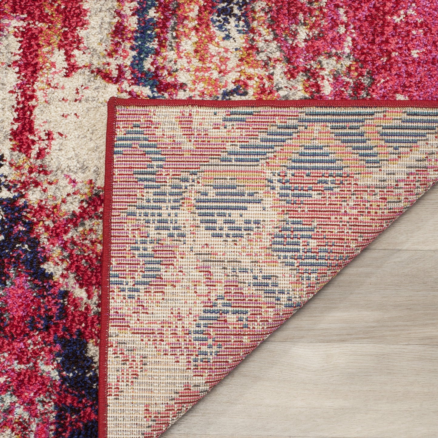 SAFAVIEH Monaco Collection 9' x 12' Magenta Multi MNC222D Boho Chic Tribal Distressed Non-Shedding Living Room Bedroom Dining Home Office Area Rug