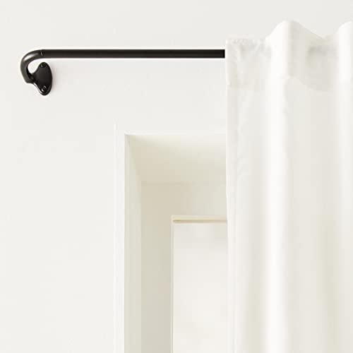 Amazon Basics Room Darkening Blackout Curtain Rod for Bedroom and Living Room, Curved, Wraps Around, Blocks Light, for Heavy Curtains, 48" to 88", Black