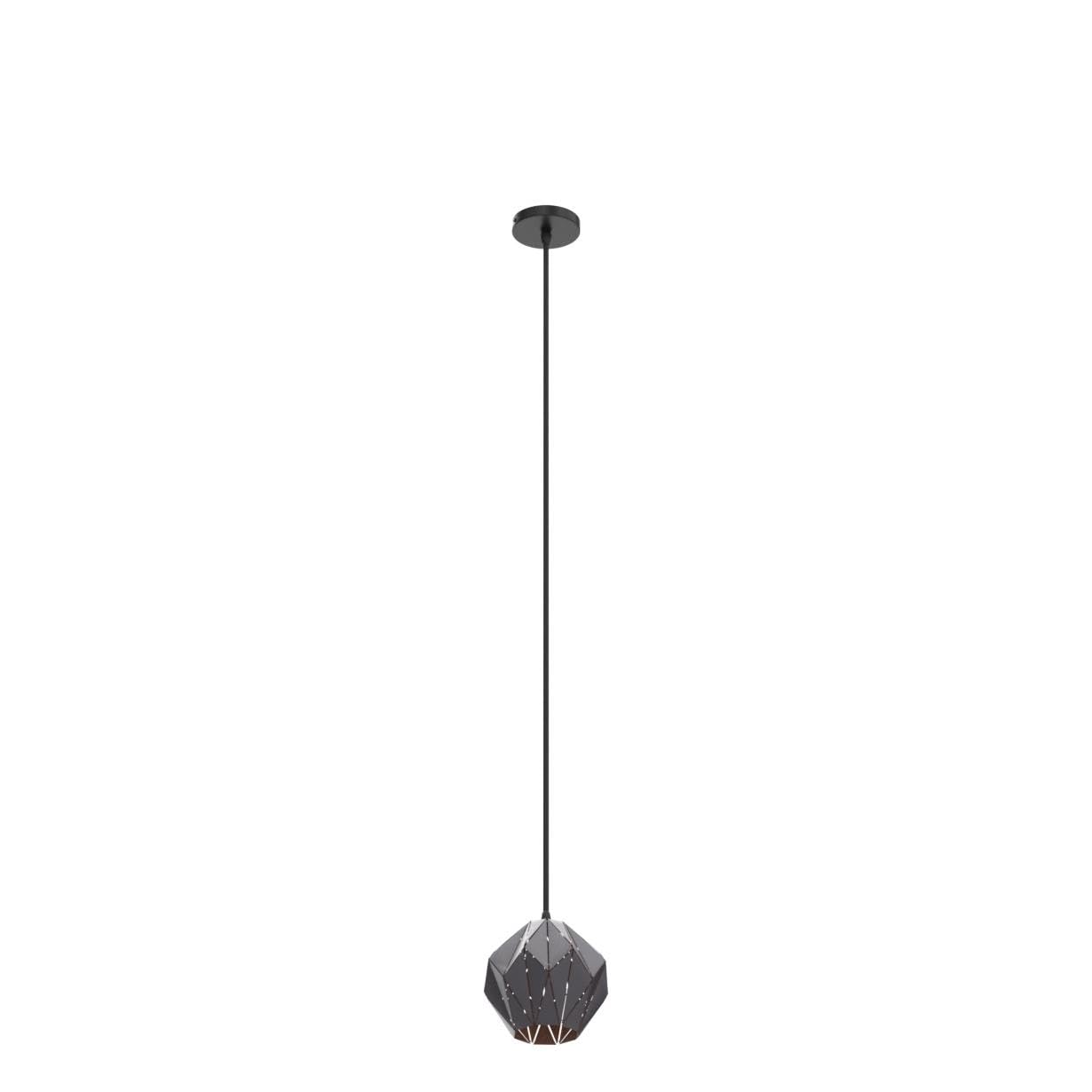 baunoisk Pendant Light Industrial Vintage Pendant Lamp Retro Farmhouse Ceiling Hanging Light Fixture Black Metal Creative Geometric Diamond Shade Pendant Lighting for Kitchen Island