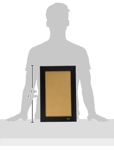 Quartet Cork Bulletin Board, Framed Corkboard, 11” x 17”, Black Frame, Message Board (79279)