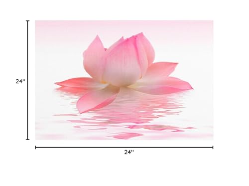 Glass Wall Art Startonight Acrylic Decor Pink Petals, Flowers Artwork 24" x 24"