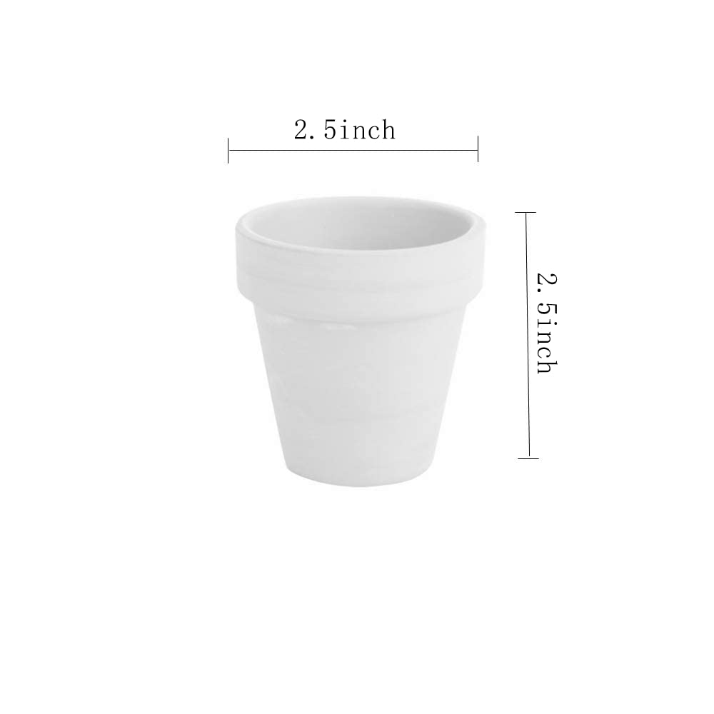 FCFKUK 24pcs Small Mini Clay Pots, 2.5'' Terracotta Pot Clay Ceramic Pottery Planter, Cactus Flower Terra Cotta Pots, Succulents Nursery Pots, with Drainage Hole, for Indoor/Outdoor