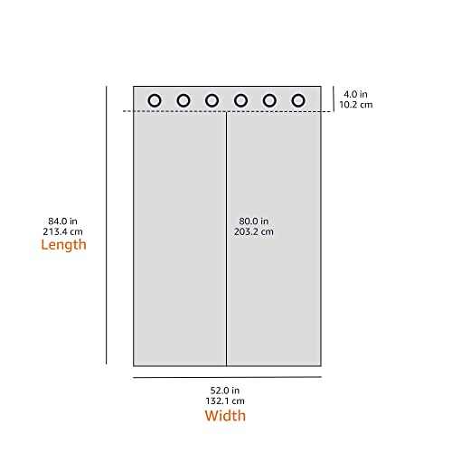 Amazon Basics Room Darkening Blackout Window Curtains 2 Panels with Grommets, for Living Room and Bedroom, 52 x 84 inches, White
