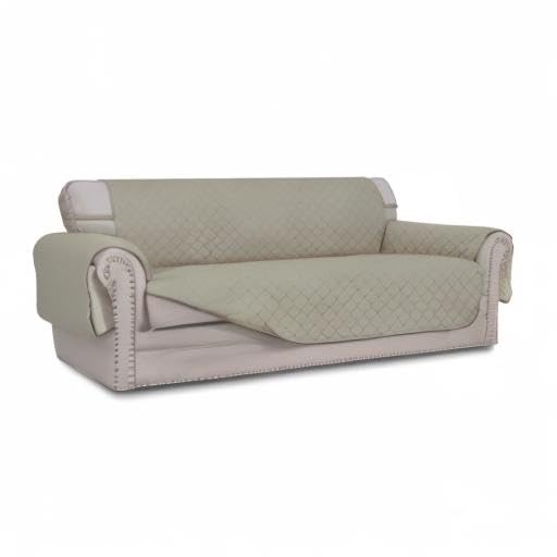 Easy-Going Reversible Couch Cover for 3 Cushion Couch Sofa Cover for Dogs Water Resistant Furniture Protector Cover with Foam Sticks Elastic Straps for Pet Cat (Sofa, Beige/Beige)