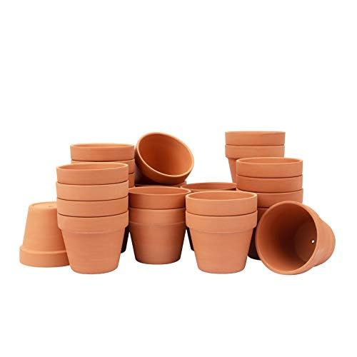[26 Pack] 4" Planter Nursery Pots Clay Pots Terracotta Pot Clay Ceramic Pottery Planter Cactus Flower Pots Succulent Nursery Pots Garden Terra Cotta Pots with Drainage Hole (4")