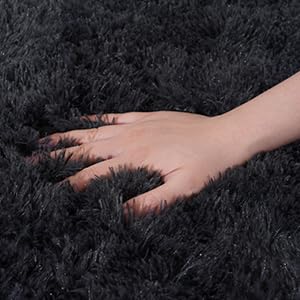 Quntue Rugs for Bedroom 4x6, Soft Shaggy Modern Shag Area Rug for Living Room, Upgrade Non-Slip Plush Fluffy Carpet for Kids Boys Girls Room Home Decor Aesthetic, Charcoal Gray