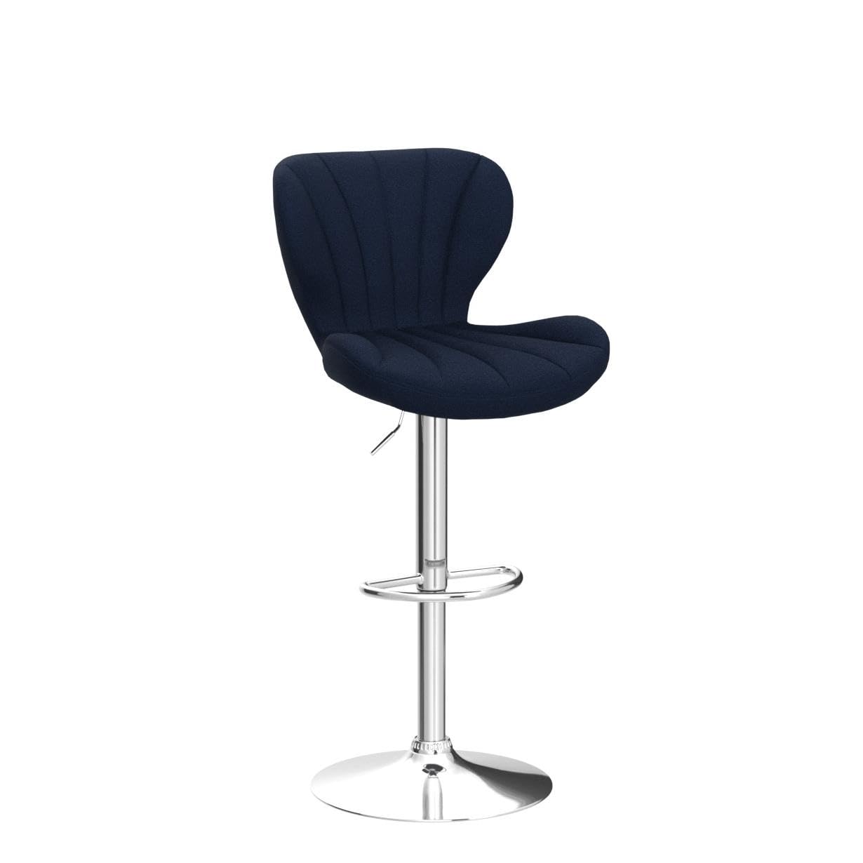 Roundhill Furniture Ellston Velvet Adjustable Swivel Barstools in Blue, Set of 2