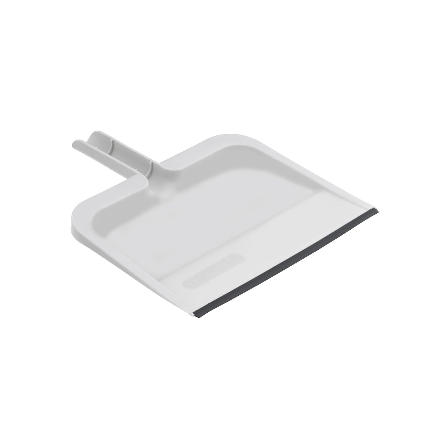Superio Clip-On Dustpan with Rubber Lip - 10-inch Wide Durable Plastic Dust Pan with Comfort Grip Handle, White, 1-Pack