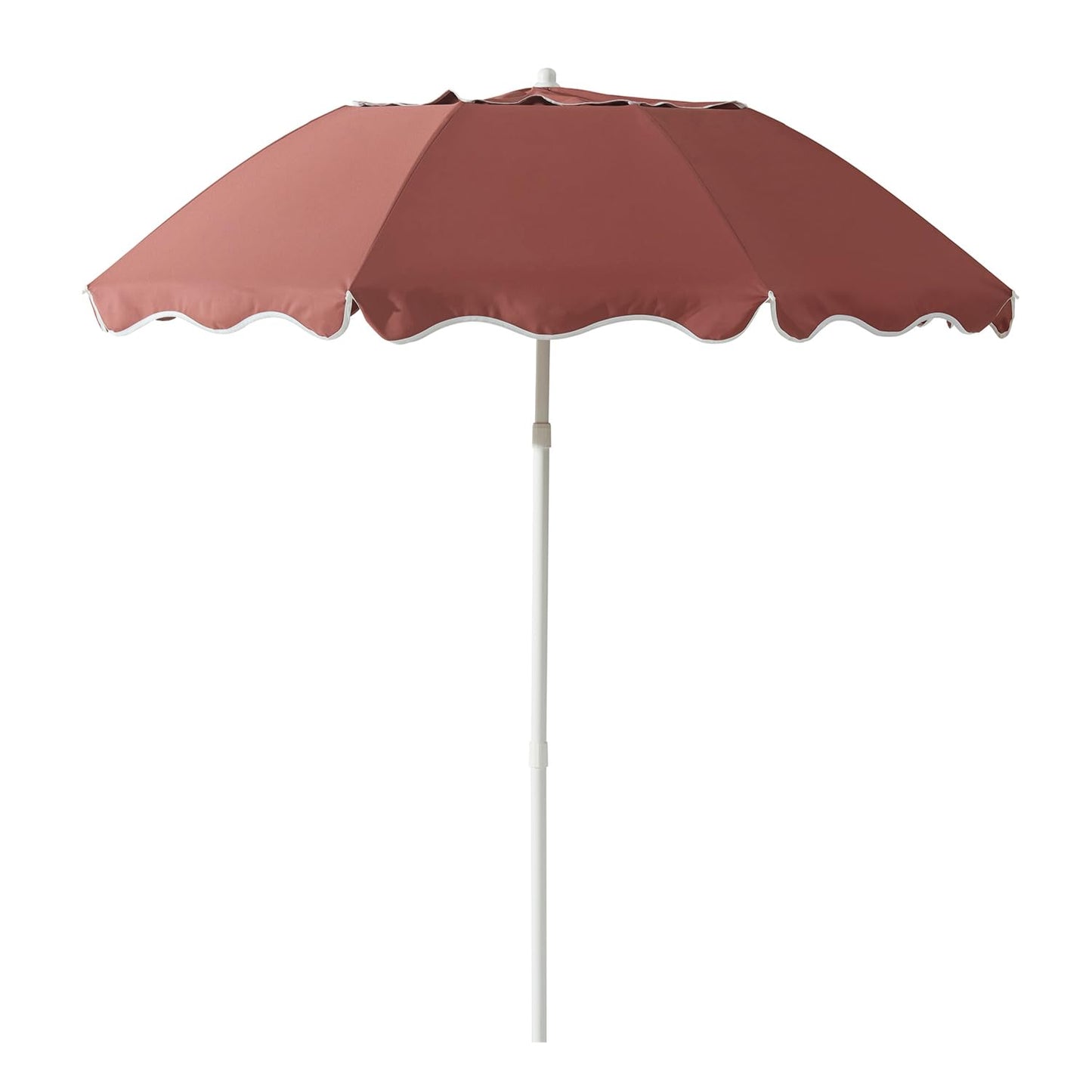 DEER LAND 7.2FT Patio Beach Umbrella, UPF 50+ Sun Protection, Adjustable Height and Tilt, Wind-Resistant Fiberglass Ribs, Portable 2-Fold Design, Includes Carry Bag, Base Not Included
